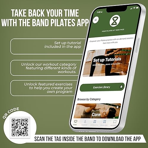 Miniatura 6 de Two8 Bands Pilates in a Box - Bandas de resistencia de entrenamiento para mujeres y hombres, banda de resistencia con bucles, banda elástica para