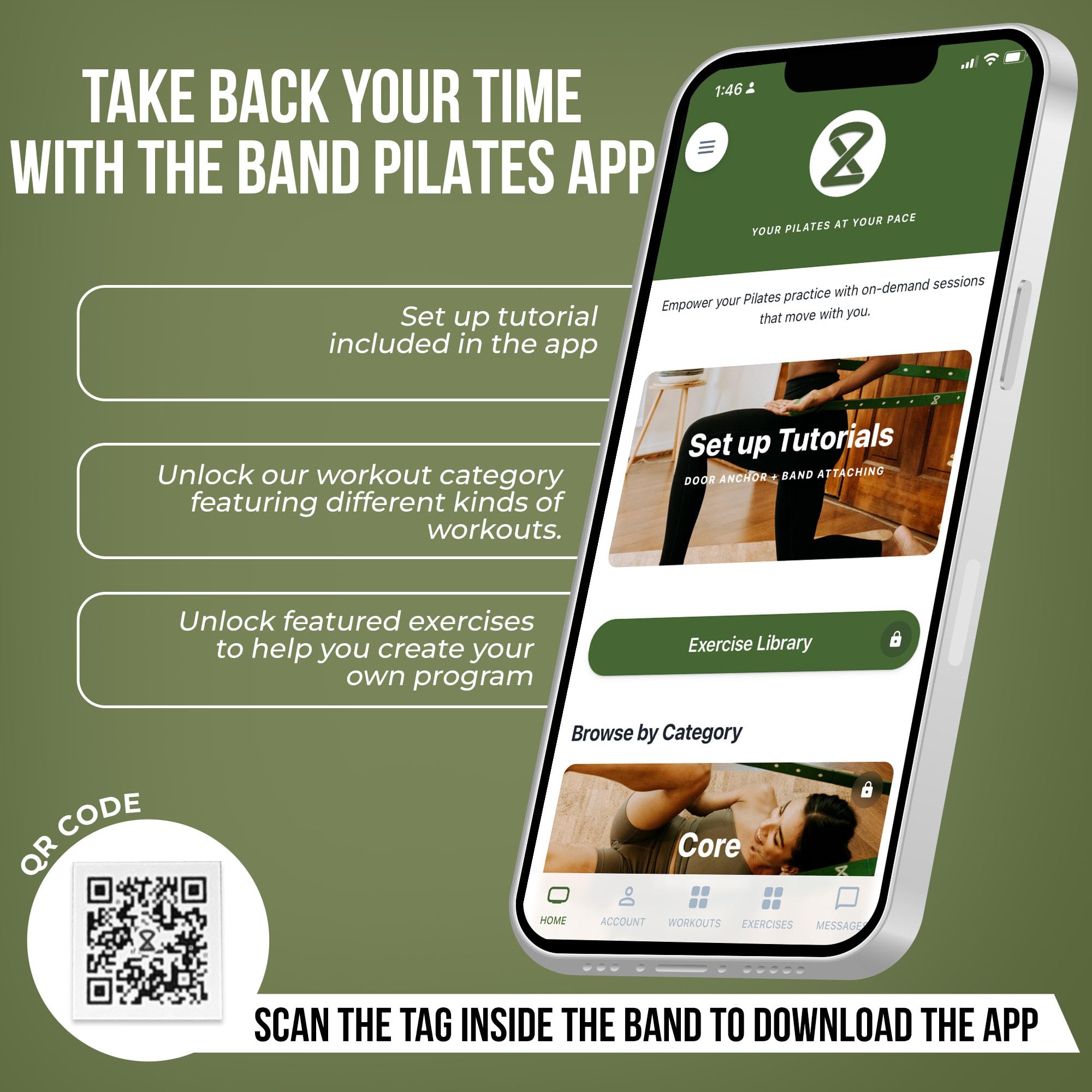 Two8 Bandz pasek z wieloma pętlami – taśmy oporowe na pilates, taśmy rozciągliwe do ćwiczeń, opaska treningowa, opaski oporowe na długie pętle, paski do jogi, paski rozciągające, opaska pociągowa,