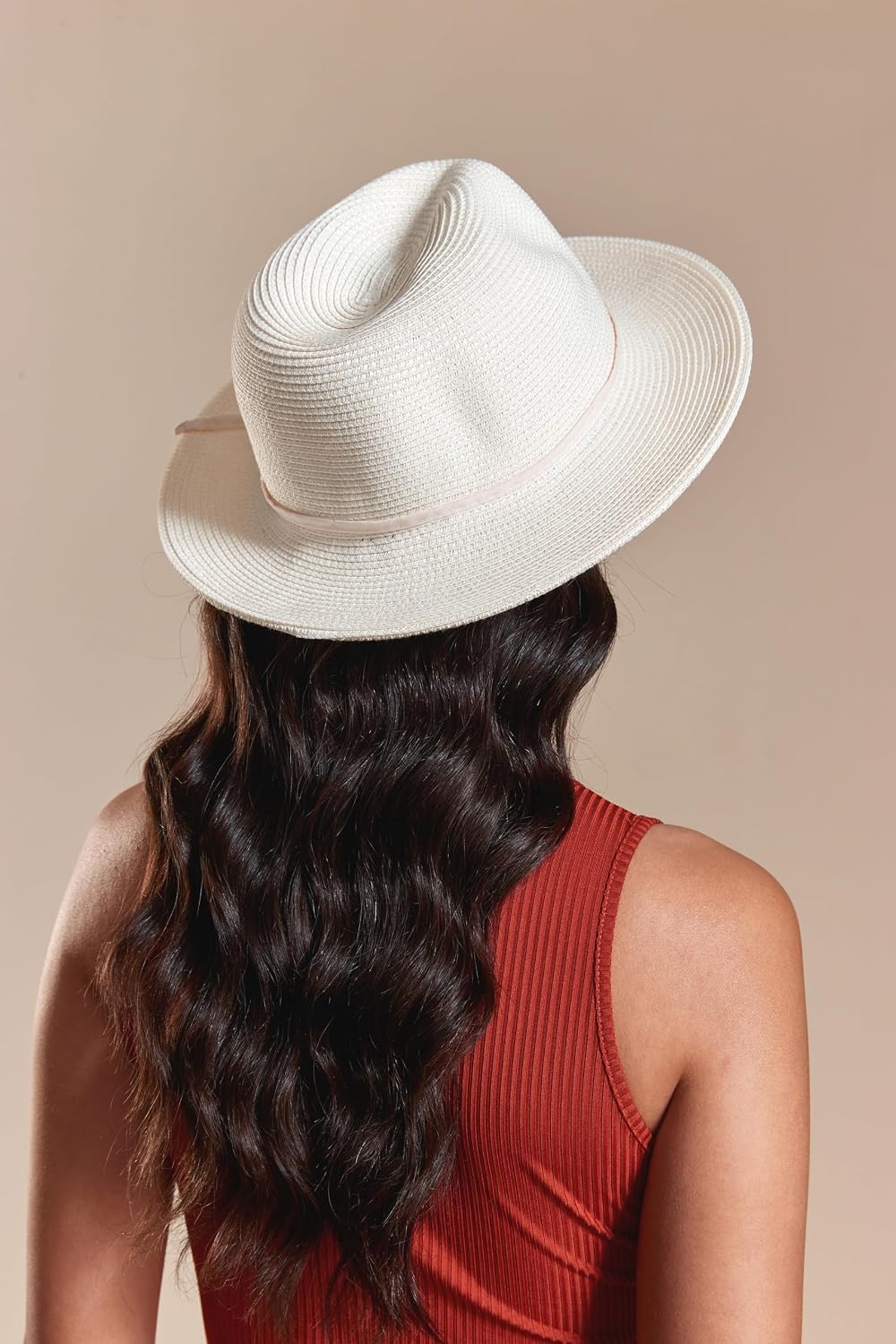 Joywant Womens Straw Fedora Beach Sun Hat, Packable Wide Brim Panama Hat for Women UV UPF50+ Summer Hat image 4