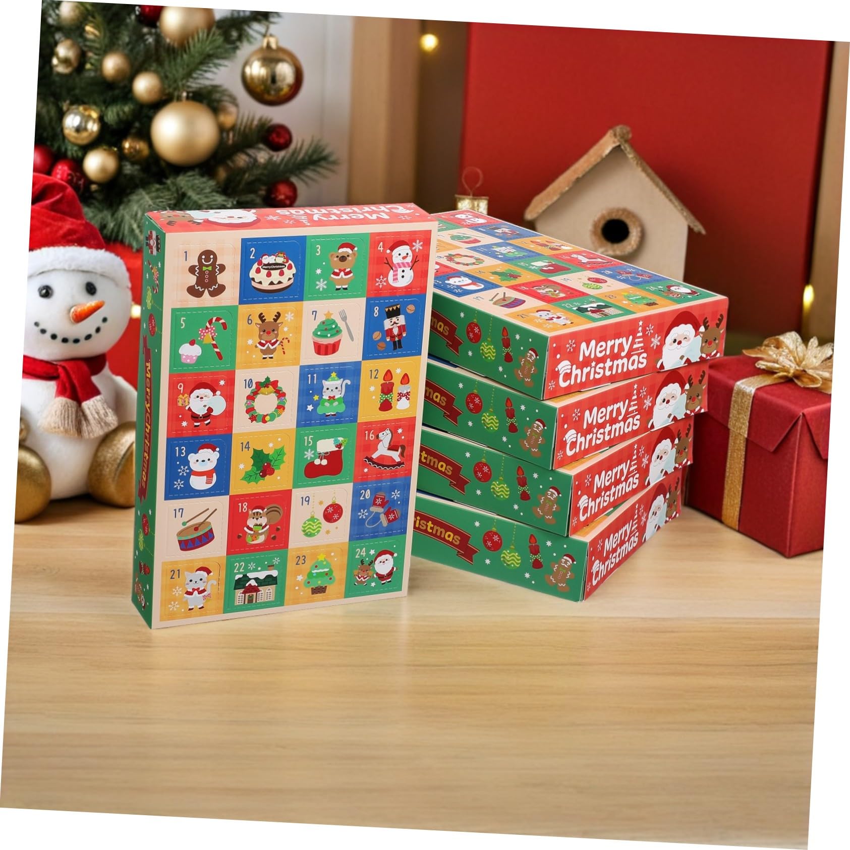 LIFKOME 15 Piezas Caja De Regresiva Para Navidad Días Unidades Cajas De Papel Vacías Para Calendario De Adviento Navideño Diy y Decoraciones Navideñas Para Familias