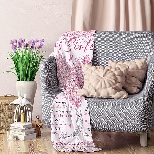 Miniatura 5 de Beiwoer Manta de regalo para hermana de 50 x 60 pulgadas, regalo para hermana mayor, regalos de cumpleaños para hermanas de parte de hermana, ideas