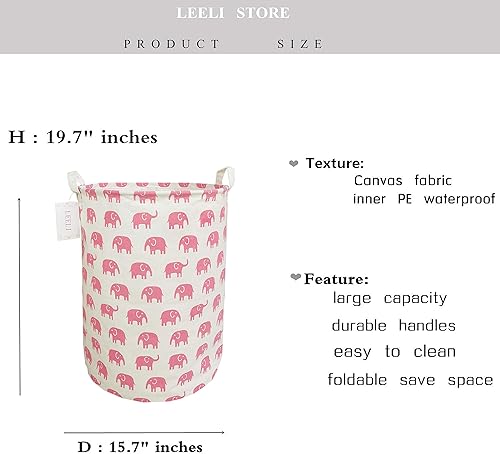 Miniatura 2 de LEELI Cesta de lavandería con asas plegable de lona, cesta de almacenamiento impermeable, organizador para el hogar, para guardería, ropa, juguetes,