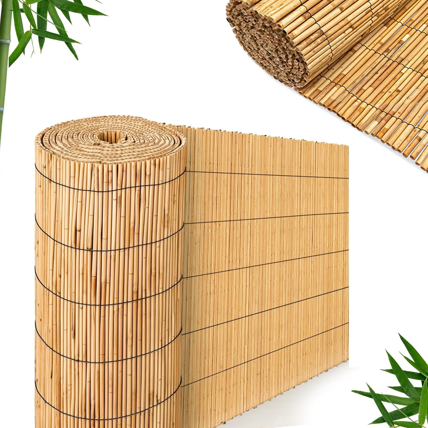 FB FunkyBuys Bamboo Reed Screening - Thick Natural Bamboo Fence Panels - Garden Privacy Fence - 1.8M x 3M — image 1