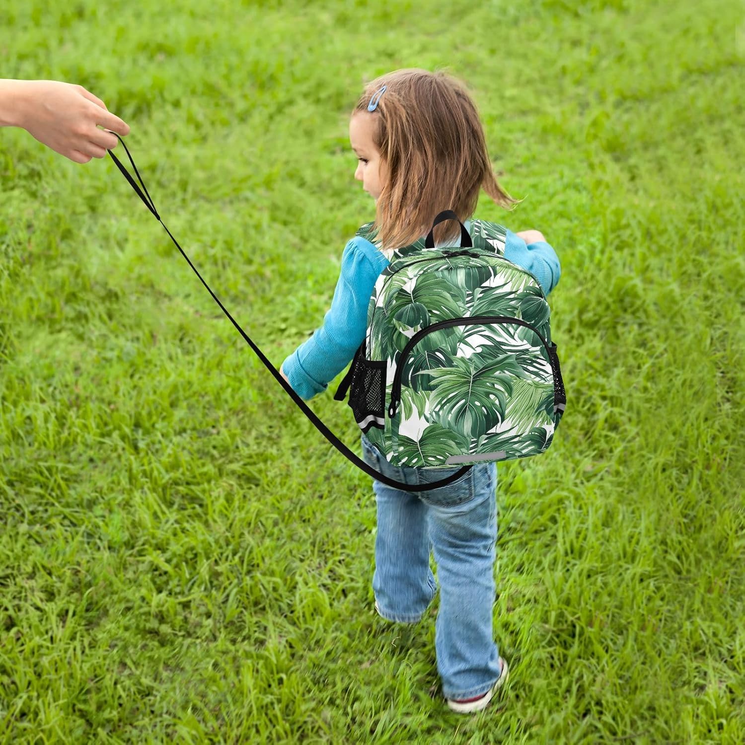 Tropical Leave Leaf Toddler Harness Backpack for Boys Girls 3-6 Years Kids Backpack with Anti Lost Safety Leash Child Leash Backpack for Preschool Travel Walking