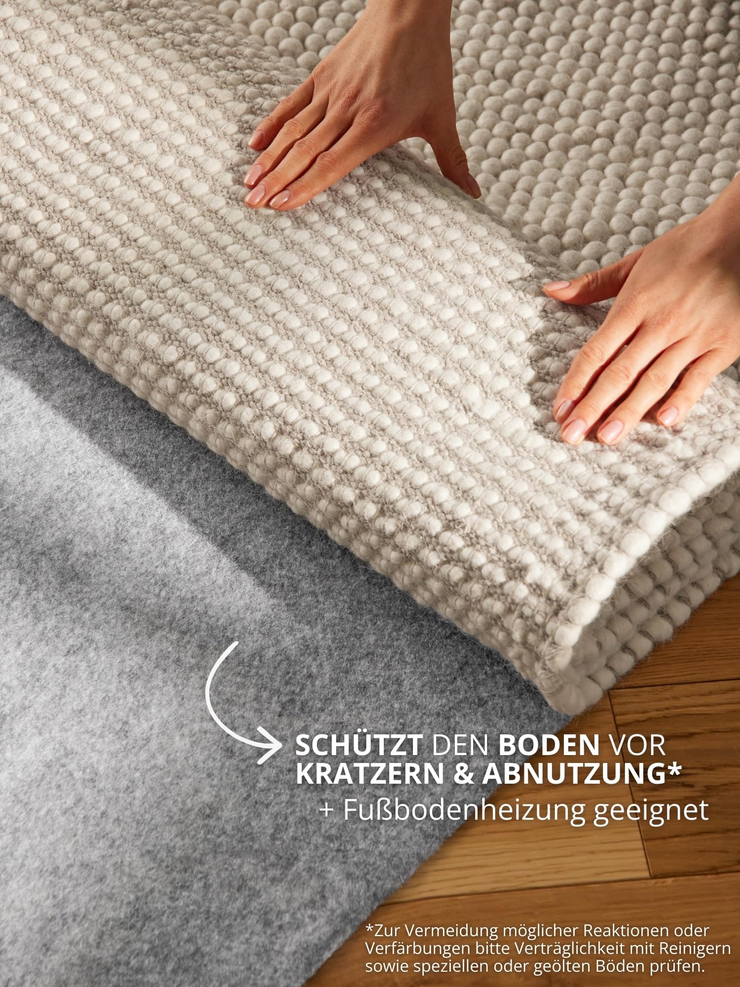 Hanse Home Base - Teppich Unterlage Grip, rutschfestes Teppichpad, Anti-Rutsch-Matte dünn, zuschneidbare Rutschmatte, Teppich Stopper, Universeller Gleitschutz für Boden, Schubladen - Grau, 240x330cm