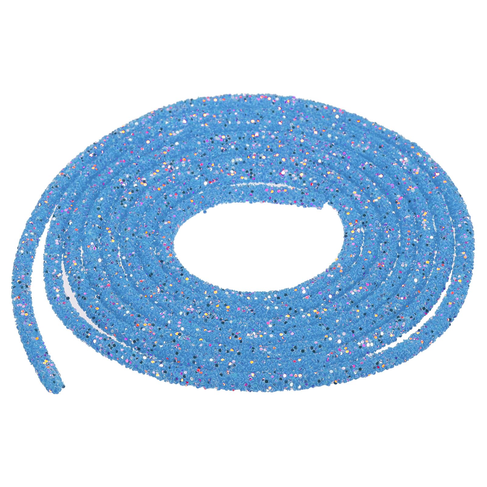 sourcing map 5 Yard 6mm 0.24 inch Glitter Sequins Rope Sequins Rhinestone Tube Cord for DIY Wedding Dresses Costume Clothing Shoes Jewelry Accessory Clear White — view 202