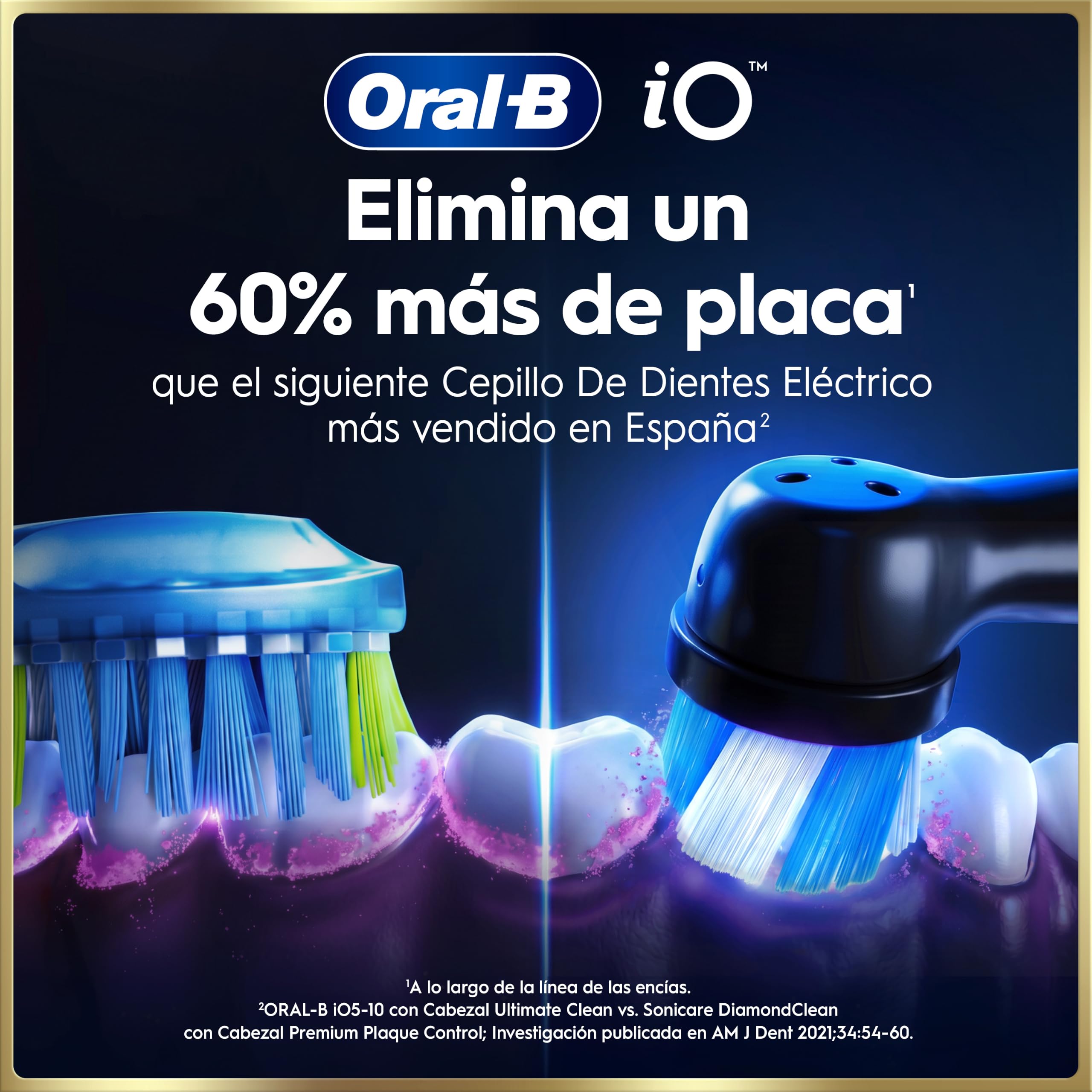 Oral-B iO 9 Cepillo de Dientes Eléctrico con 3 Cabezales, Negro - Cepillo Dental con Sensor De Presión, 7 Modos de Cepillado con Blanqueamiento Dental, Estuche Cargador de Viaje, Carga Rápida