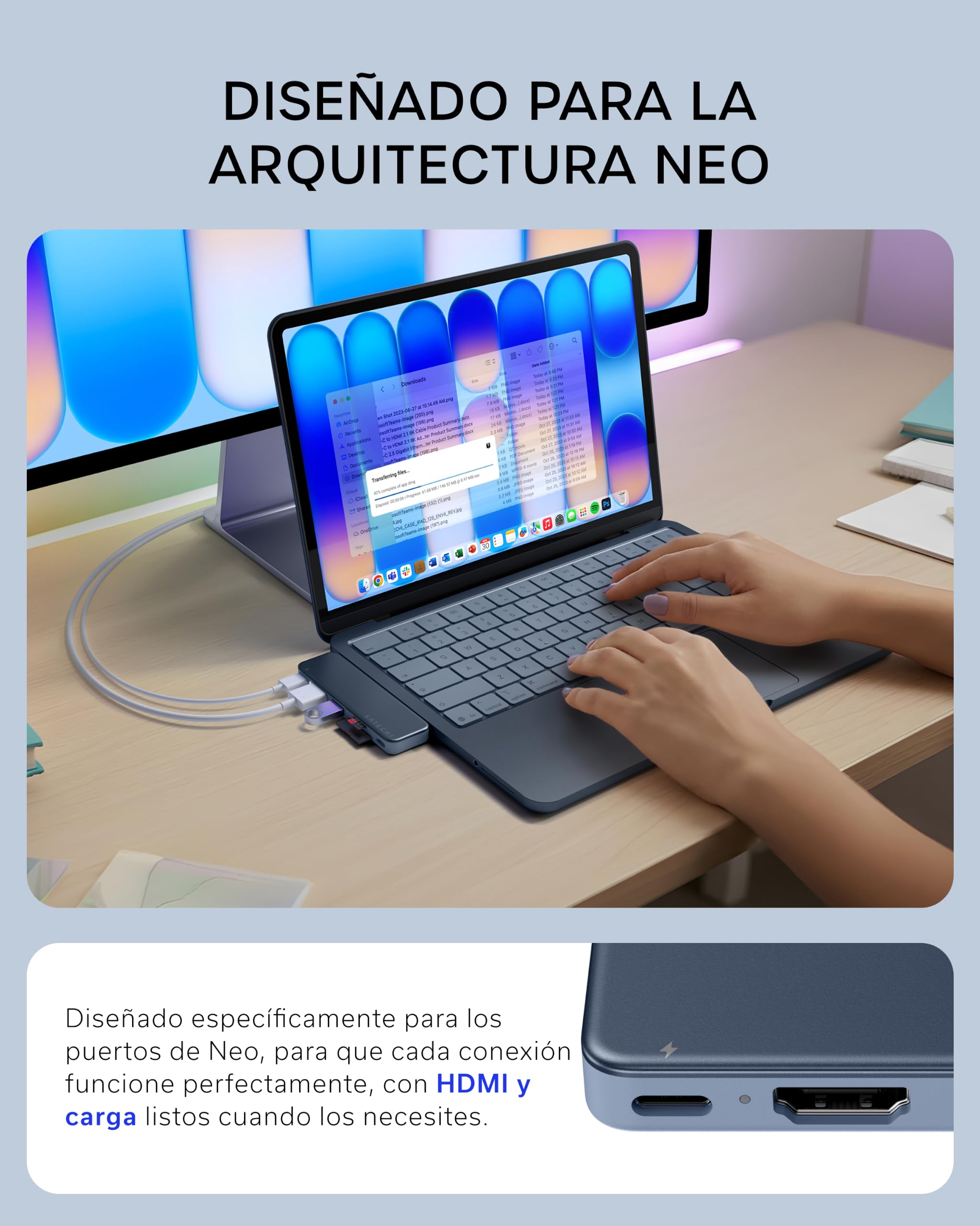 SATECHI Bundle Hub USB-C OntheGo 5 en 1 y Hub USB-C Snap 6 en 2 (Índigo) Bundle