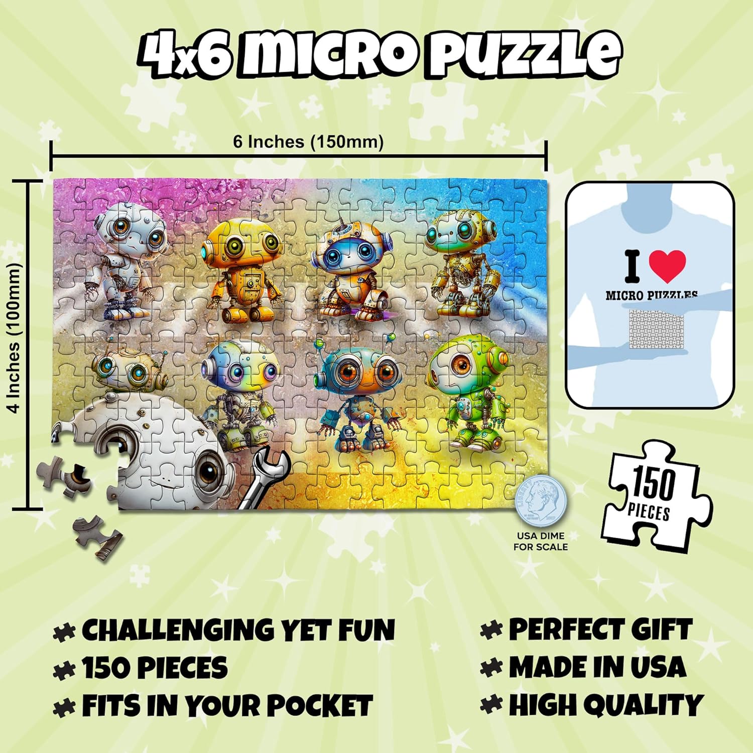 MicroPuzzles “Science” Mini Jigsaw Puzzle 2-Pack – 150-Piece STEM Lab Travel 4×6 in Puzzle Gift | Made in USA | Small Business
