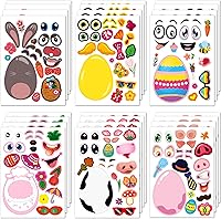 Vista 11 de 36 hojas de calcomanías para niños y niños pequeños, favores de fiesta, animales mixtos, calcomanías para hacer caras, rellenos para bolsas