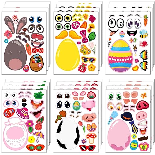 SmilinFit Easter Stickers for Kids Toddlers, Easter Basket Stuffers, Make