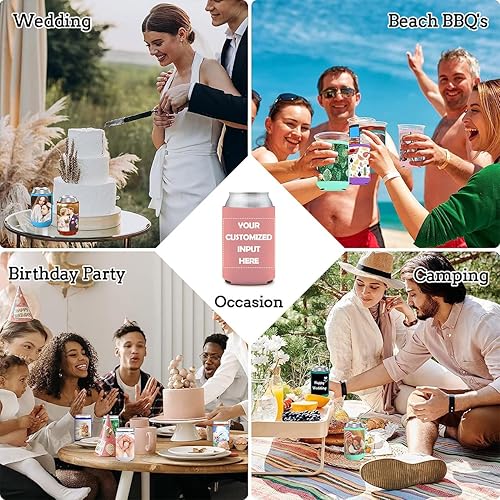 Miniatura 7 de Juego de 1 enfriador de latas personalizado, soporte para bebidas frías para latas, enfriadores de latas de graduación personalizados, fundas