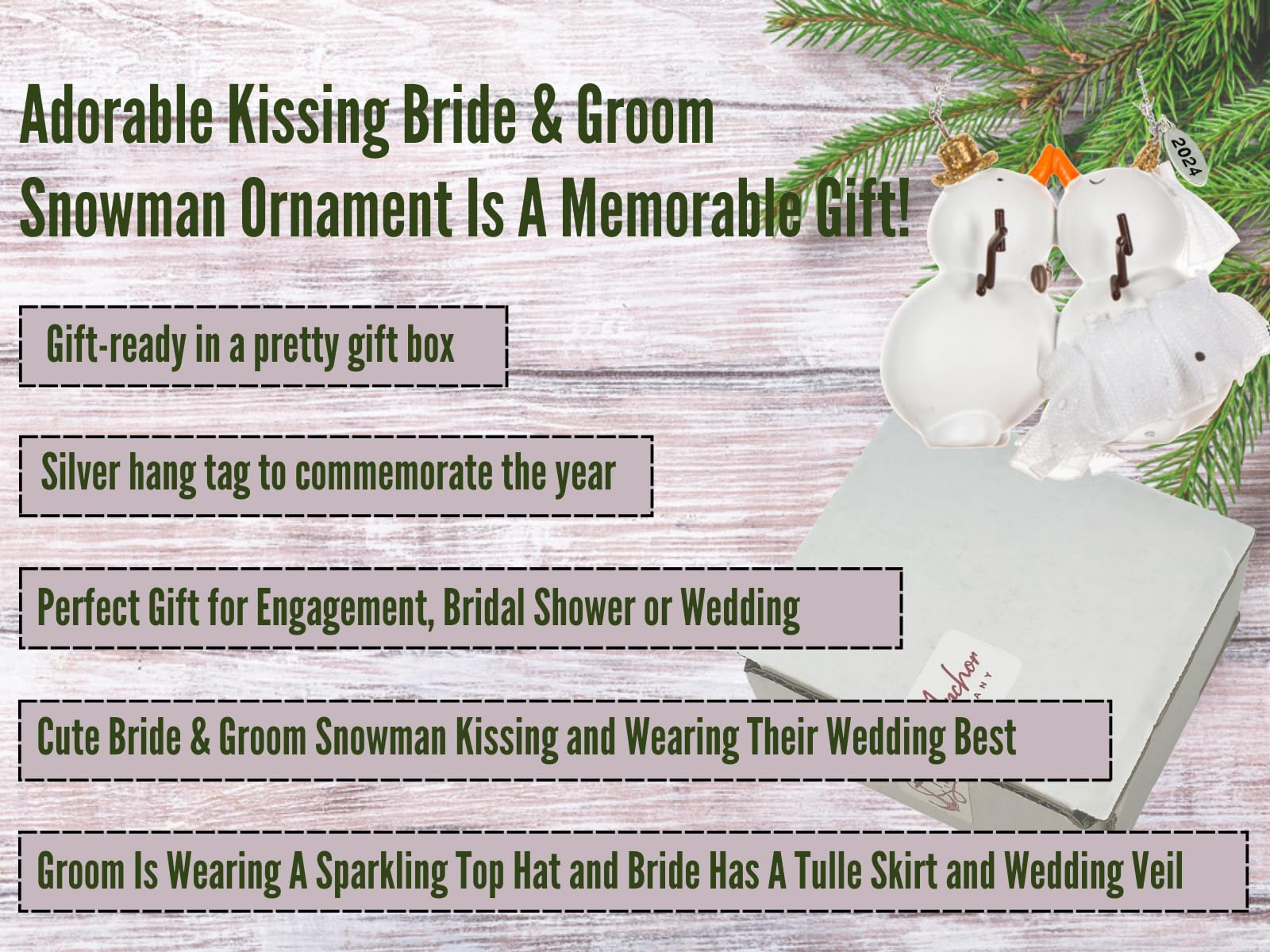 From Our First Kiss Till Our Last Breath - Snowmen Couple Personalized Ornament Designed By Rink Sheila