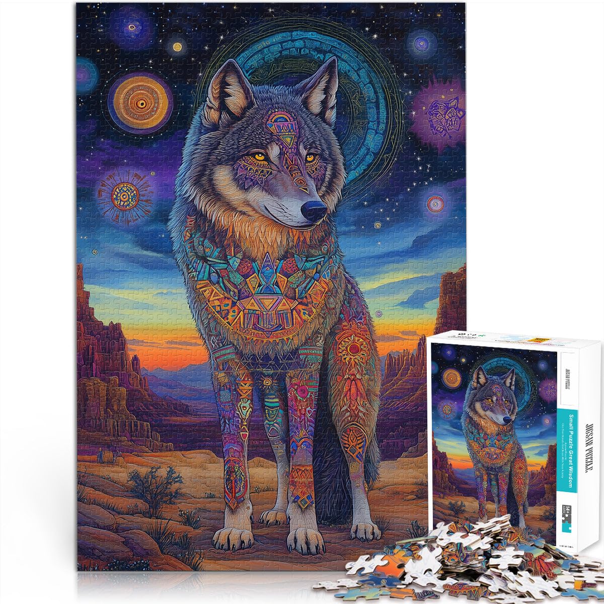 Jigsaw Puzzles for teenagers 1000 Pieces Holy Wolf King Brain Teaser 38x52cm Unique Home Decor and Gifts for Age 14