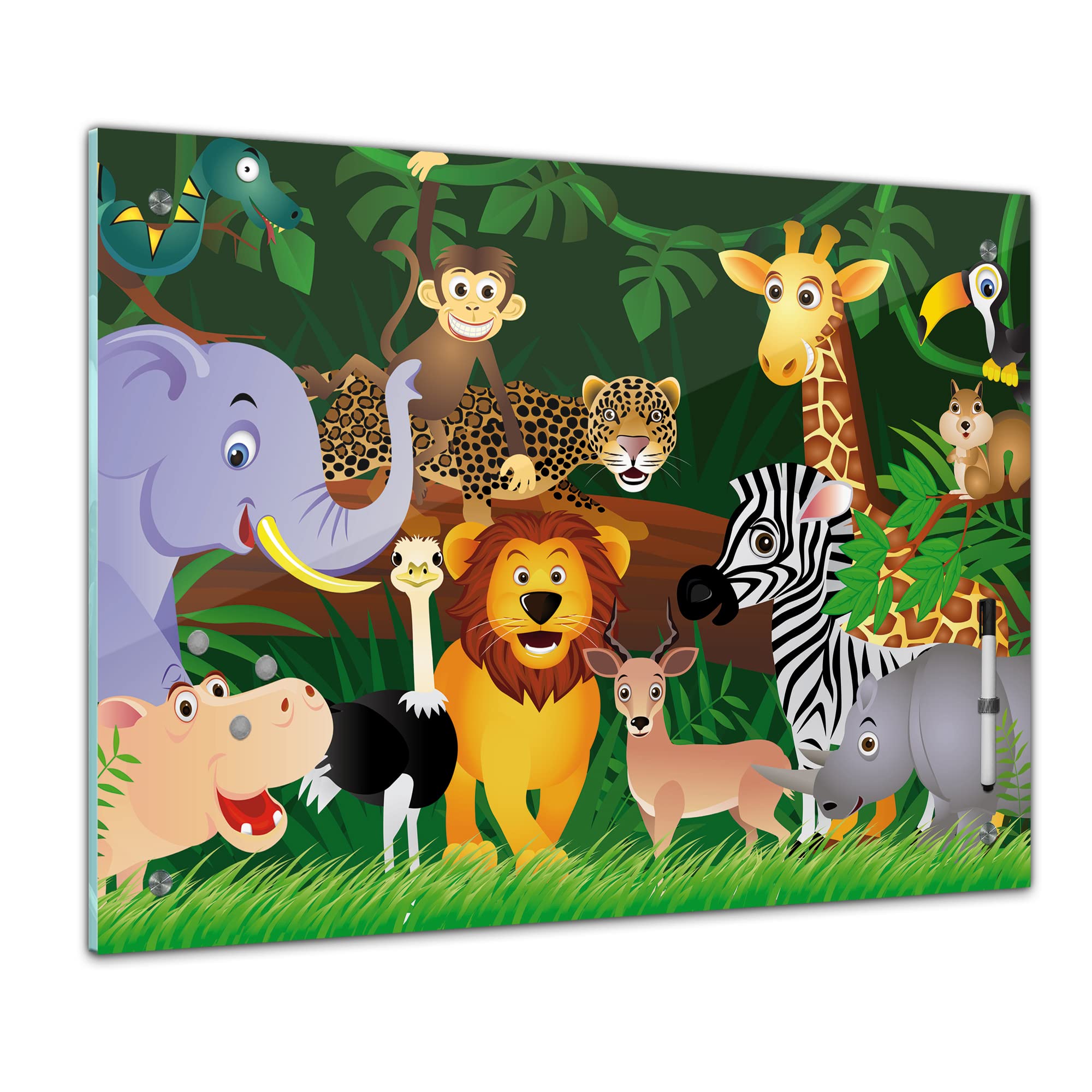 Bilderdepot24 Tableau mémo magnétique en Verre pour Enfant