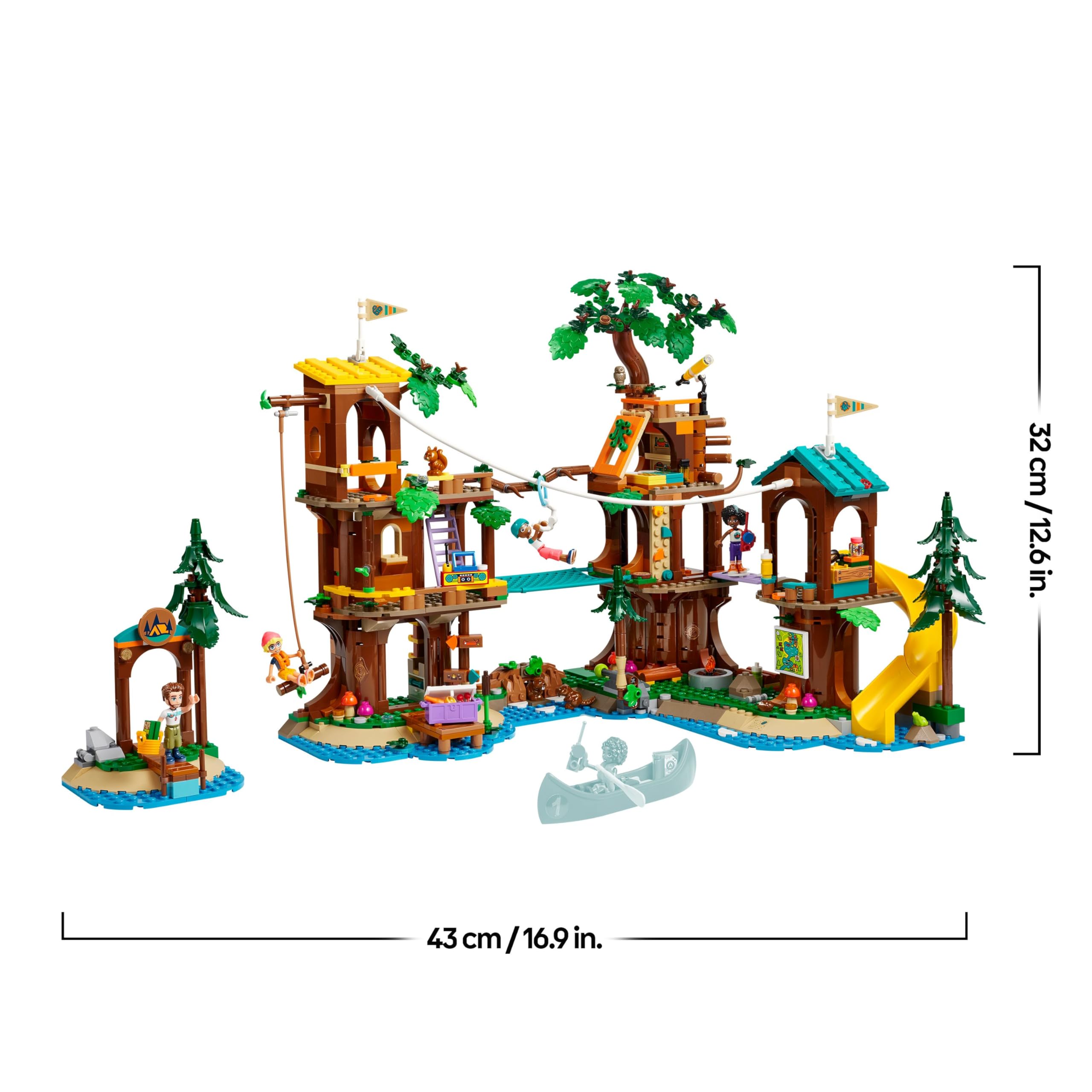 LEGO Friends La Casa sull’Albero al Campo Avventure, Gioco Educativo per Bambine e Bambini da 8 Anni con Casa da Costruire, 5 Mini Bamboline e 5 Animali Giocattolo, Idea Regalo di Compleanno 42631