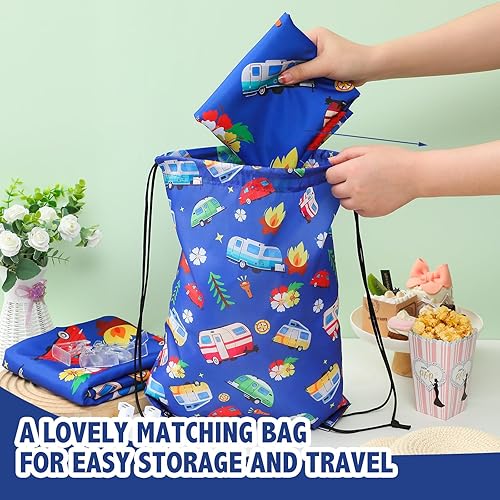 Miniatura 4 de Tudomro Mantel de camping con fundas de banco de picnic, se adapta a mesas de picnic de 4 a 7 pies, mantel de poliéster lavable y reutilizable para