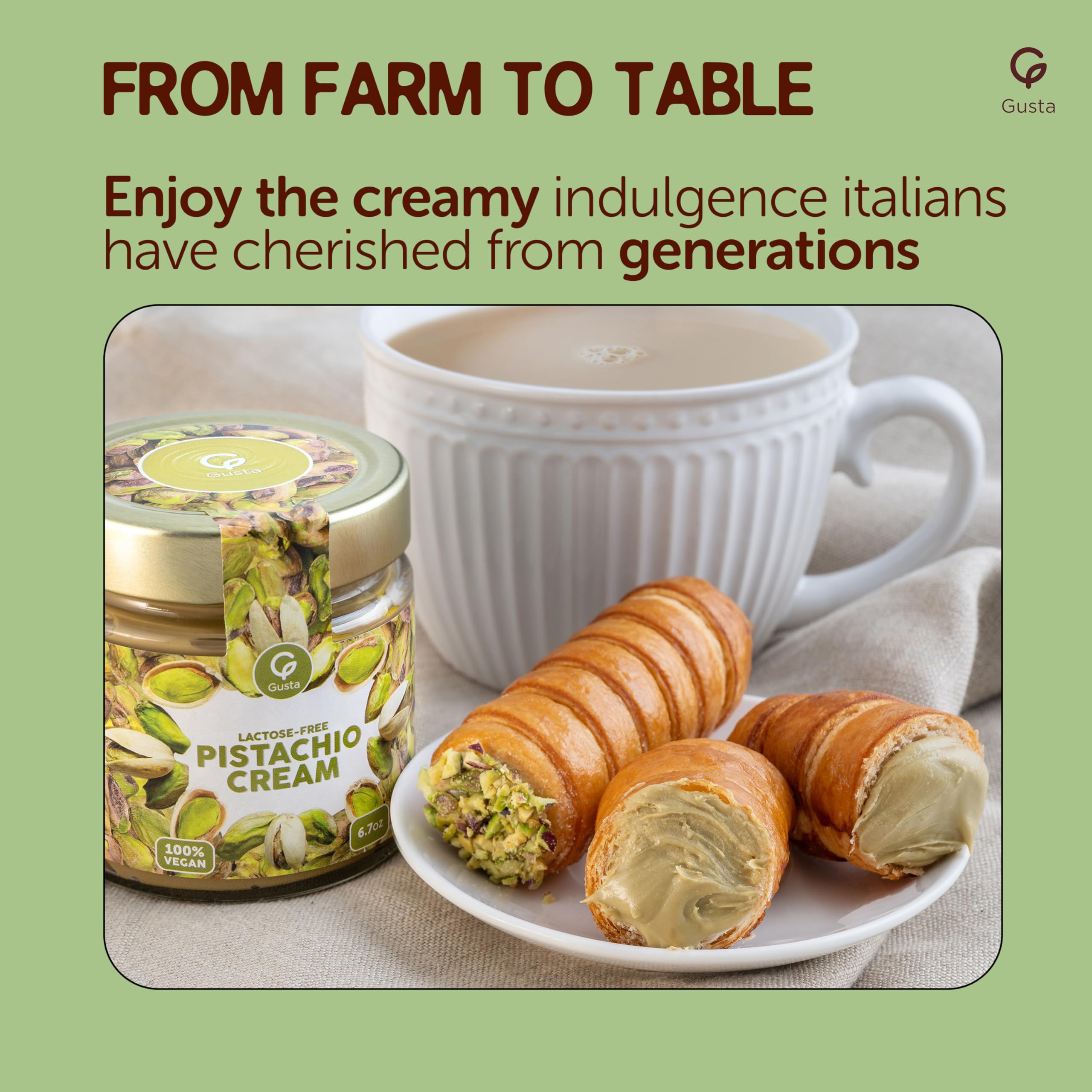 Pistachio Cream Spread from Sicily - Premium Filling for Dubai Chocolate Baking Desserts Coffee - 100 Vegan Lactose-Free — view 6