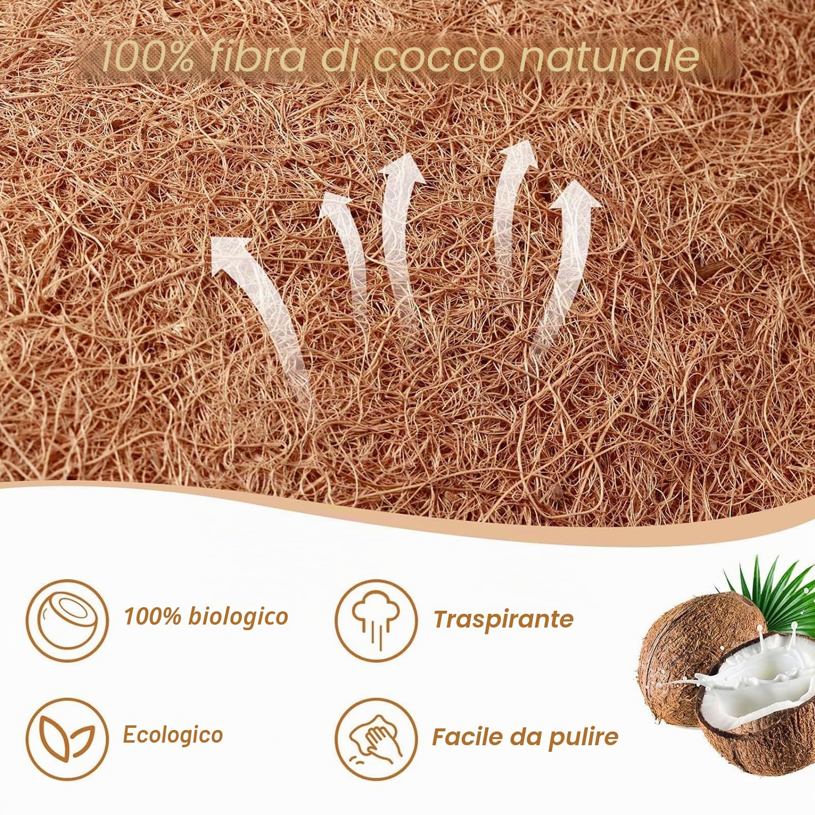 3 pezzi di stuoie di canapa per roditori Tappeto di canapa al 100% in fibre di cocco 100 x 30 cm, assorbono gli odori, per conigli, lepri e criceti Stuoia di canapa Biodegradabile