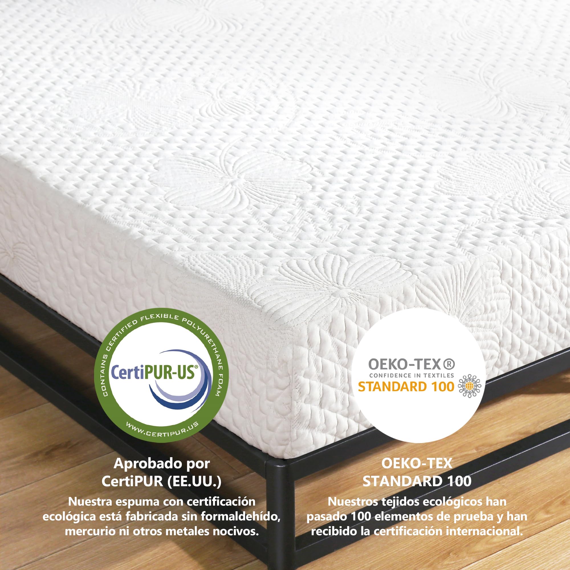 Olee sleep 20 cm materac z pianki memory, zimna pianka żelowa, Öko-Tex, CertiPUR-US, wygodny materac, rolowany materac, 3 warstwy, 90 x 200 cm, Twin/biały