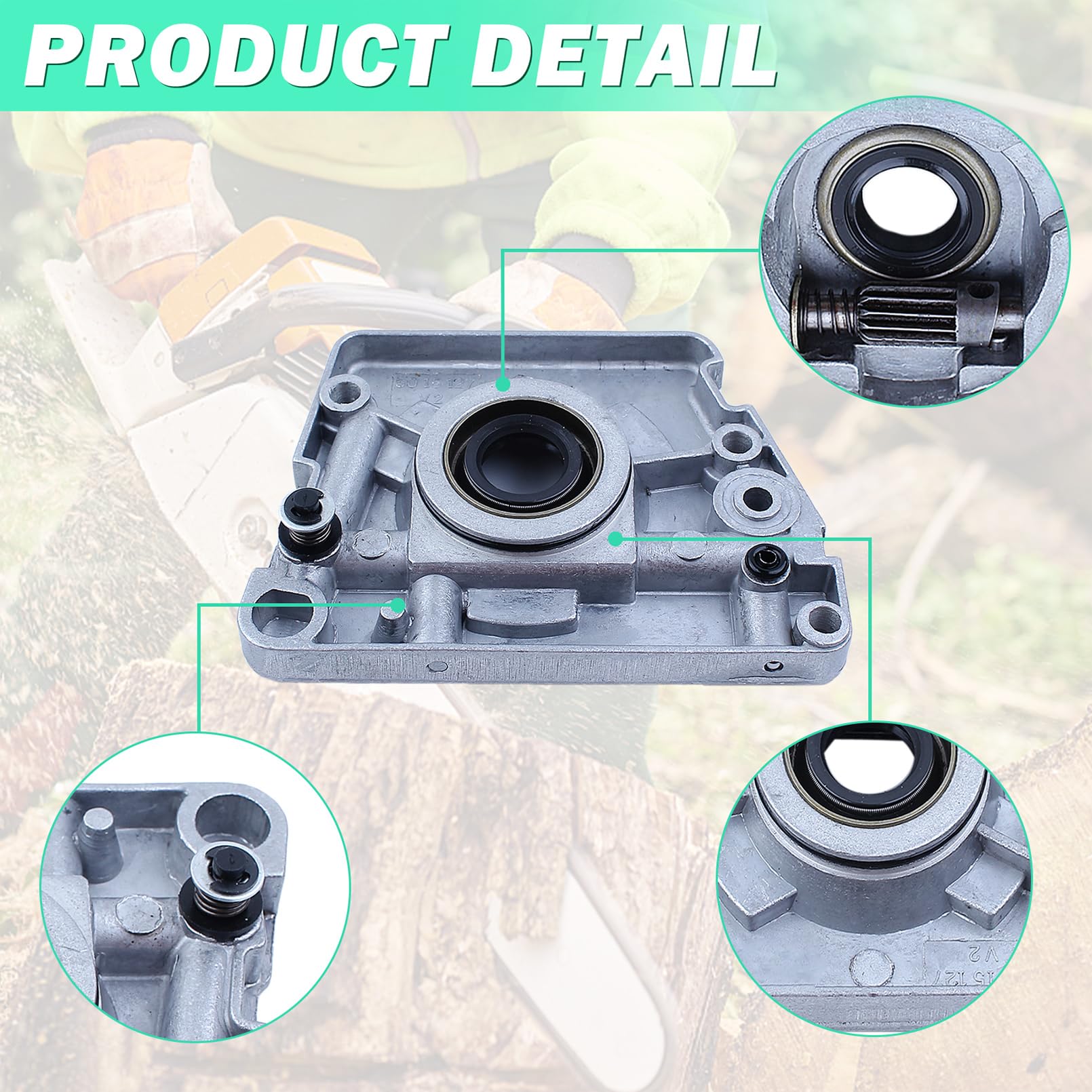 Adefol Pompa dell'olio Ingranaggio a vite senza fine Filtro dell'olio Kit Per Husqvarna 61 66 266 XP 268 272 272XP Motosega con Coperchio antipolvere frizione Cuscinetto ad aghi Pignone del cerchione