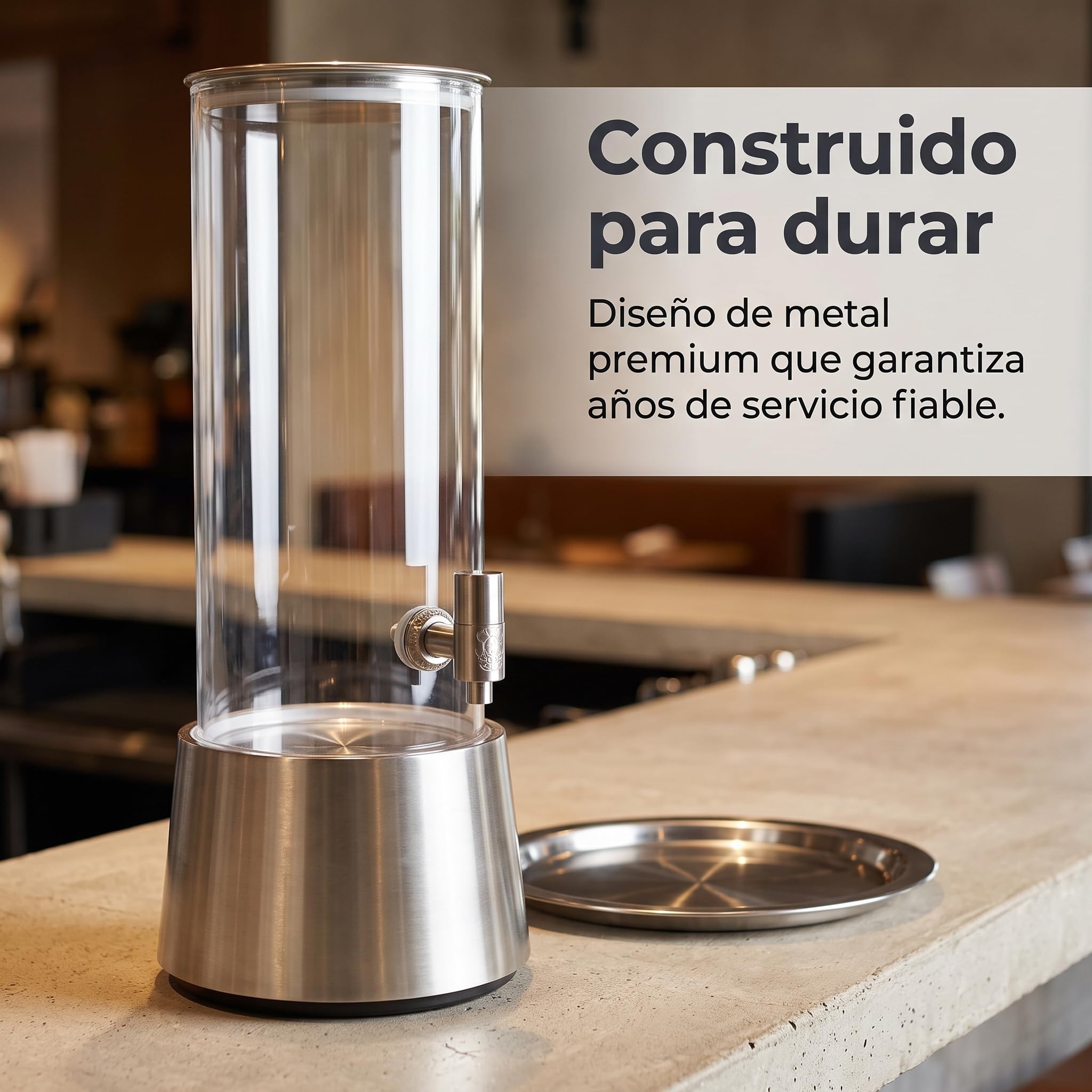 Distributeur boisson 3 robinet, pour buffets et réceptions en restauration, pour self-service, Rouge avec colonne de glace