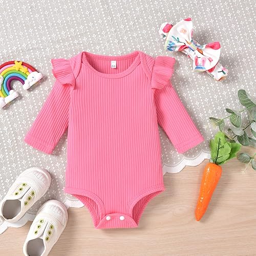 Miniatura 6 de Aalizzwell Conjunto de mameluco acanalado para bebé recién nacido prematuro para otoño e invierno