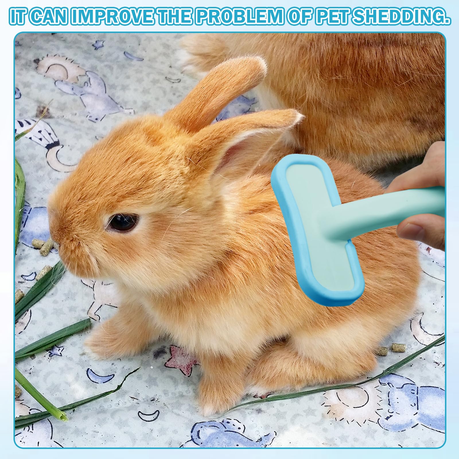 Brosse douce pour lapin (1 pièce), brosse pratique pour le toilettage des lapins, peigne de massage en silicone souple pour petits animaux, kit de toilettage pour lapins, chats