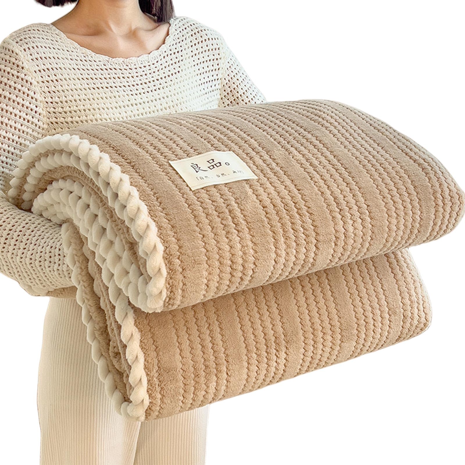 Tsophreniq Plushes Milk Velvets Throw Blanket with Jacquards Flannel Fluffys Blanket for Lounging, 120x200cm 150x200cm Jacquards