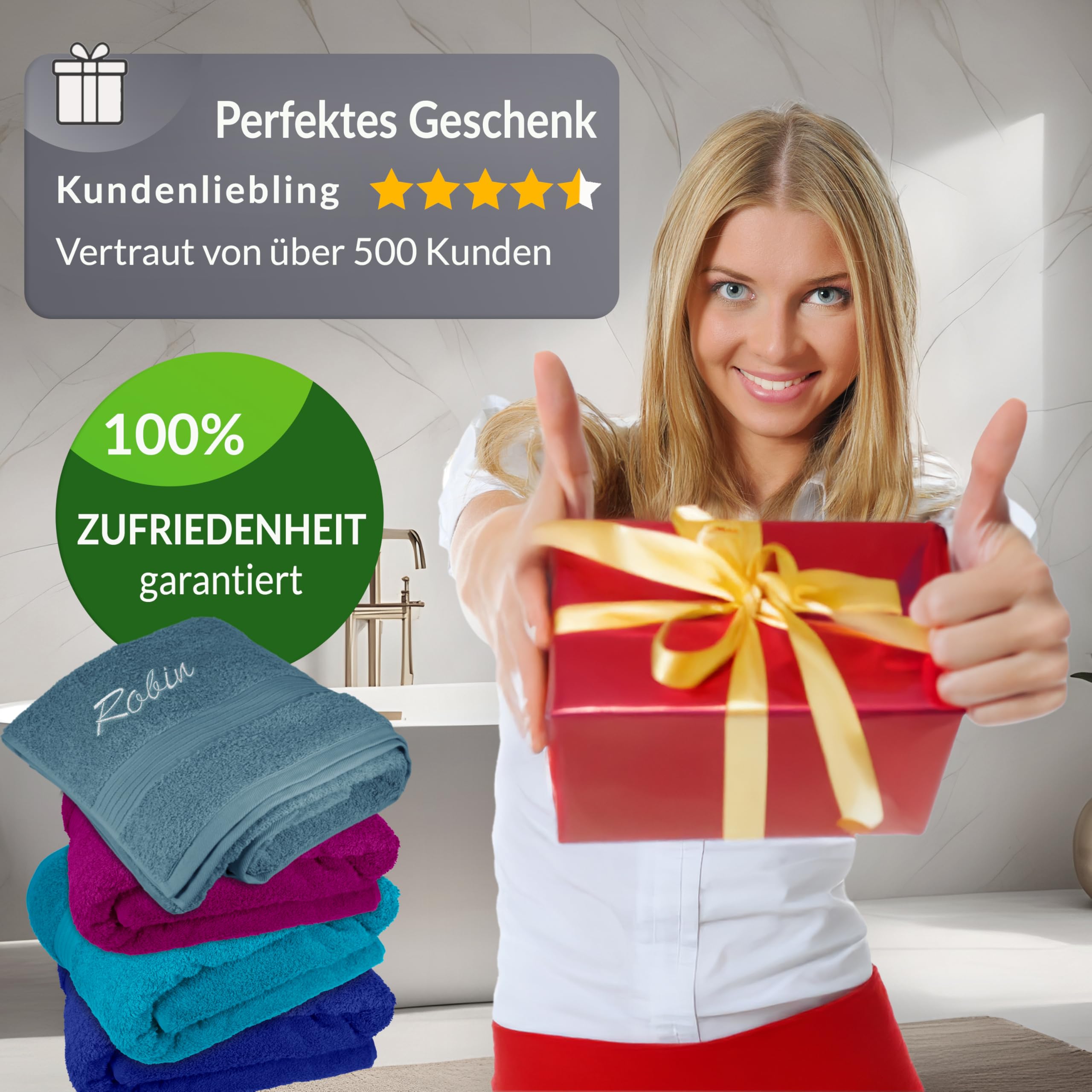 Lashuma Saunahandtuch Damen 100x200, Linz Badehandtuch mit Namen Stick, Farbe: Purpur