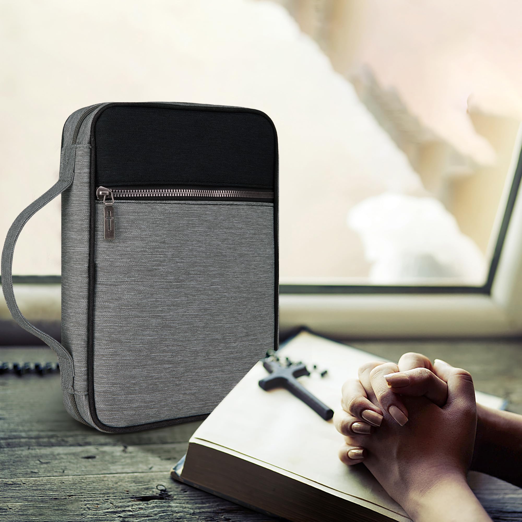 Montana West Funda de la Biblia para mujeres y hombres con marcapáginas de cuero, fundas de transporte, bolsa de iglesia para protección al aire libre