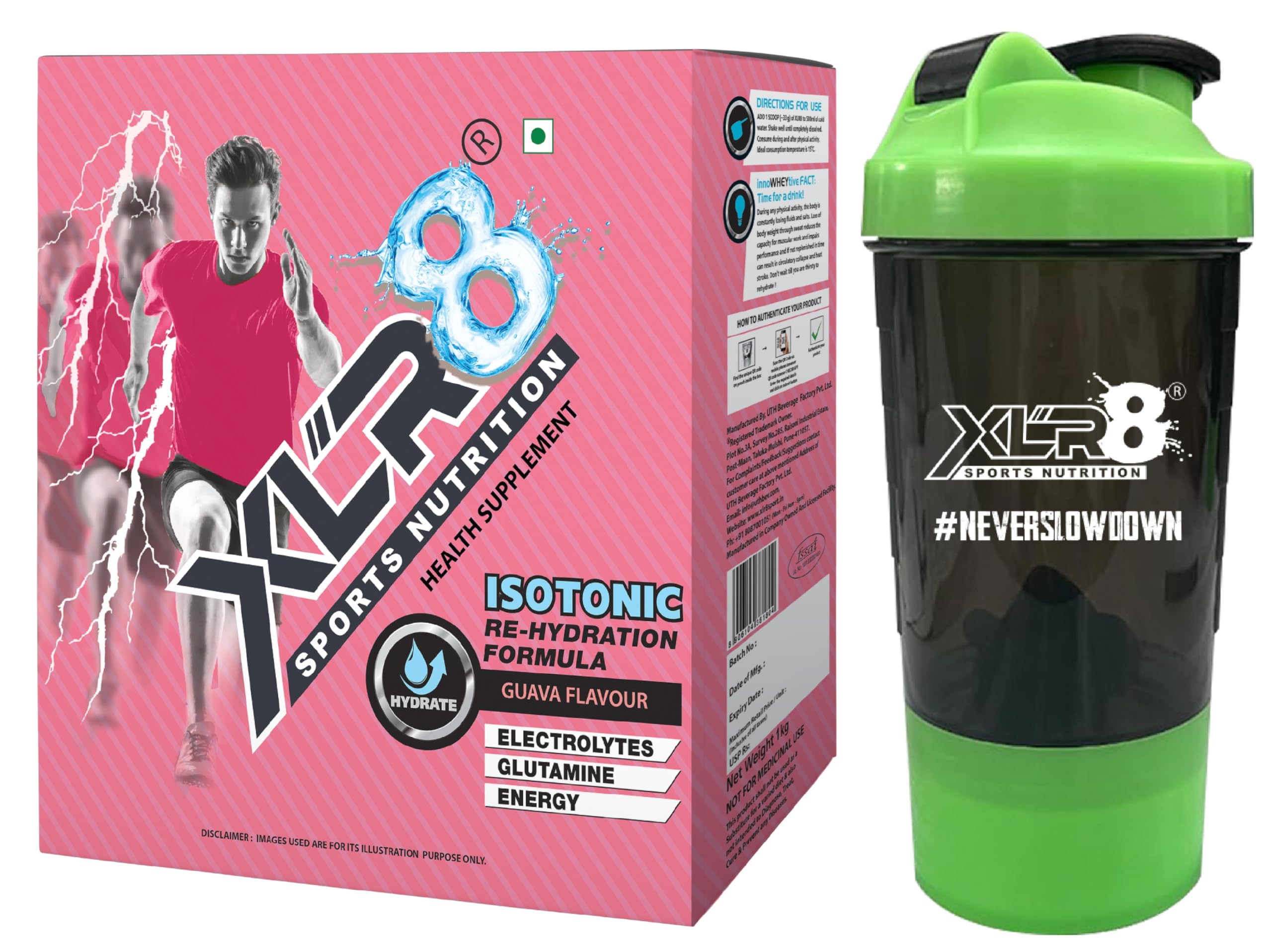 XLR8 Electrolytes Powder 1 Kg (30 Servings) | High Performance Isotonic Sports Hydration & Energy Drink Mix with Sodium, Potassium, Magnesium, Glucose & Glutamine | Instant Rehydration for Workout, Running & Endurance |Lemon — Amazon image 10
