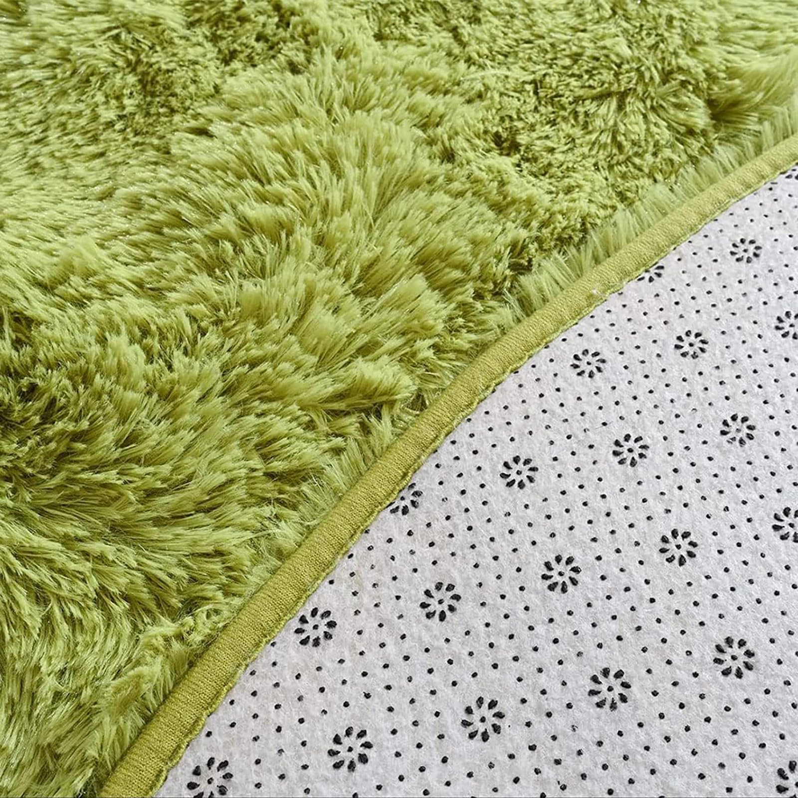 Cozy Green Tappeto rotondo in lana per soggiorno, camera dei bambini, camera da letto, decorazione per la casa, tappeto felpato, 160 x 160 cm, morbido ed elegante