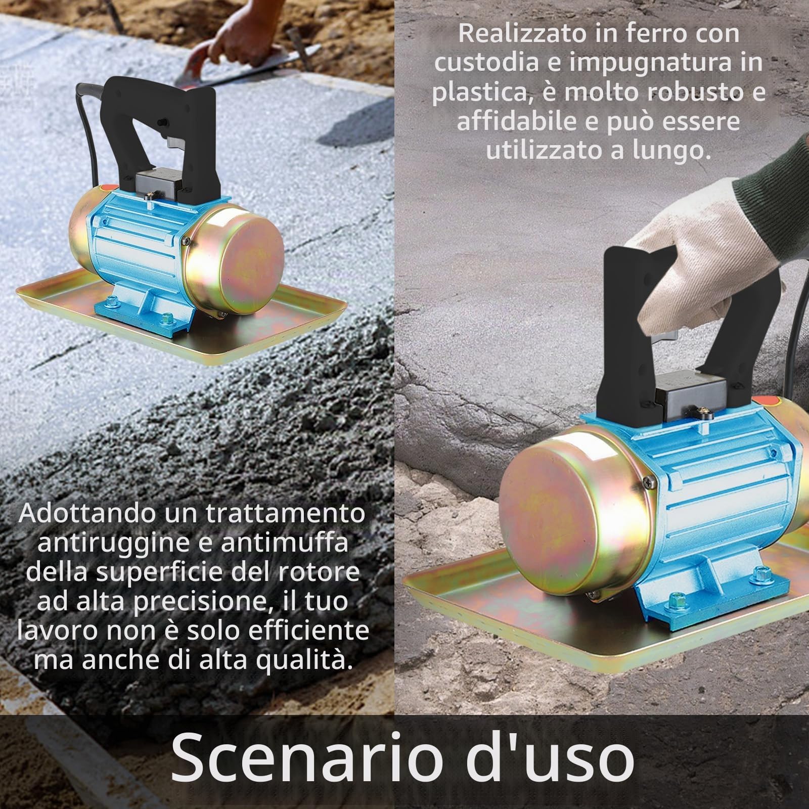 Vibratore Per Calcestruzzo Da 250 W, Mini Motore Per Vibratore Per Calcestruzzo 3500 U/min Portatile In Plastica Resistente Piccolo Vibratore Per Lastre Di Calcestruzzo Per Piastrelle
