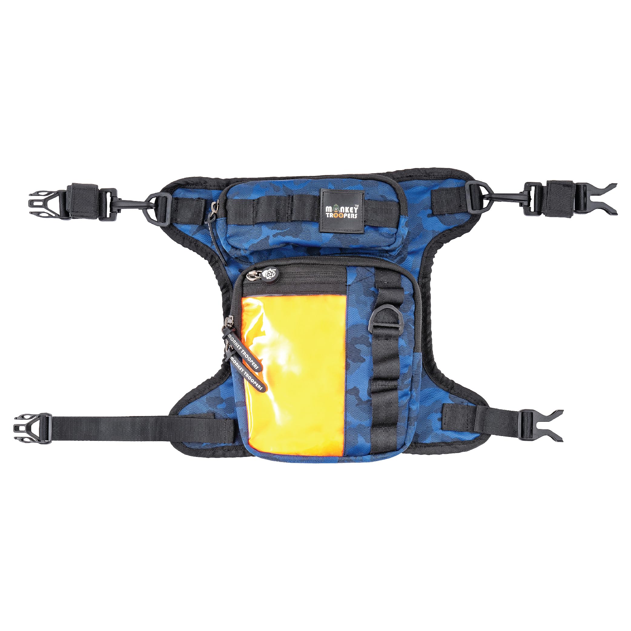 Monkey Troopers Drift Thigh Bag, Waist & Leg Motorcycle Bag with Strap, Magnet Mount, Touch-Sensitive Navigation Pocket, Large Capacity for Riding & Hiking (Blue)-picture-24