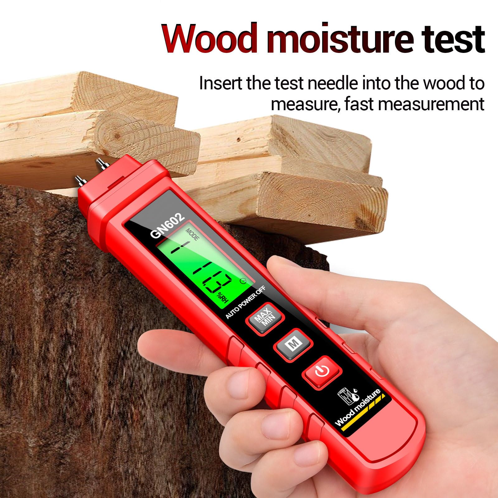 Wood Moisture Meter Portable Pen Moisture Meter Pin-Type Moisture Meter For Wood Firewood Brick Floor Wall Wood Moisture Meter