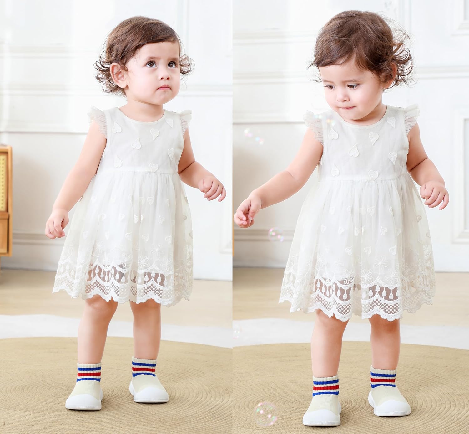 Baby Sock Shoes Toddler Walking Slippers Non-Slip Breathable Stripes Shoes with Soft Rubber Sole for Infant Boys Girls Slip On Sneakers - Image 2