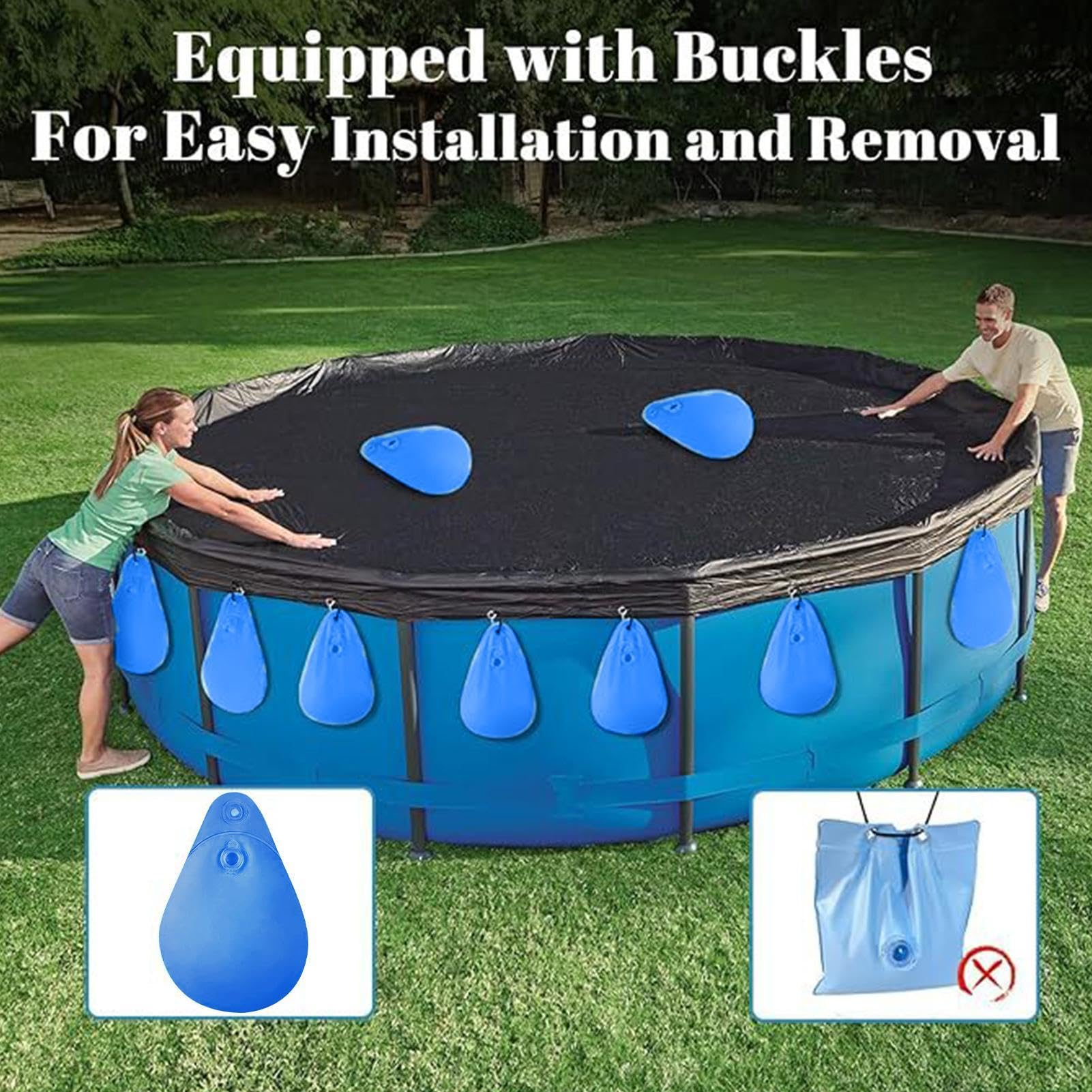Pesas para cubierta de alberca, bolsas de agua gruesas resistentes | Anclajes de cubierta a prueba de fugas y viento | Accesorio duradero para piscina enterrada para bañera de hidromasaje