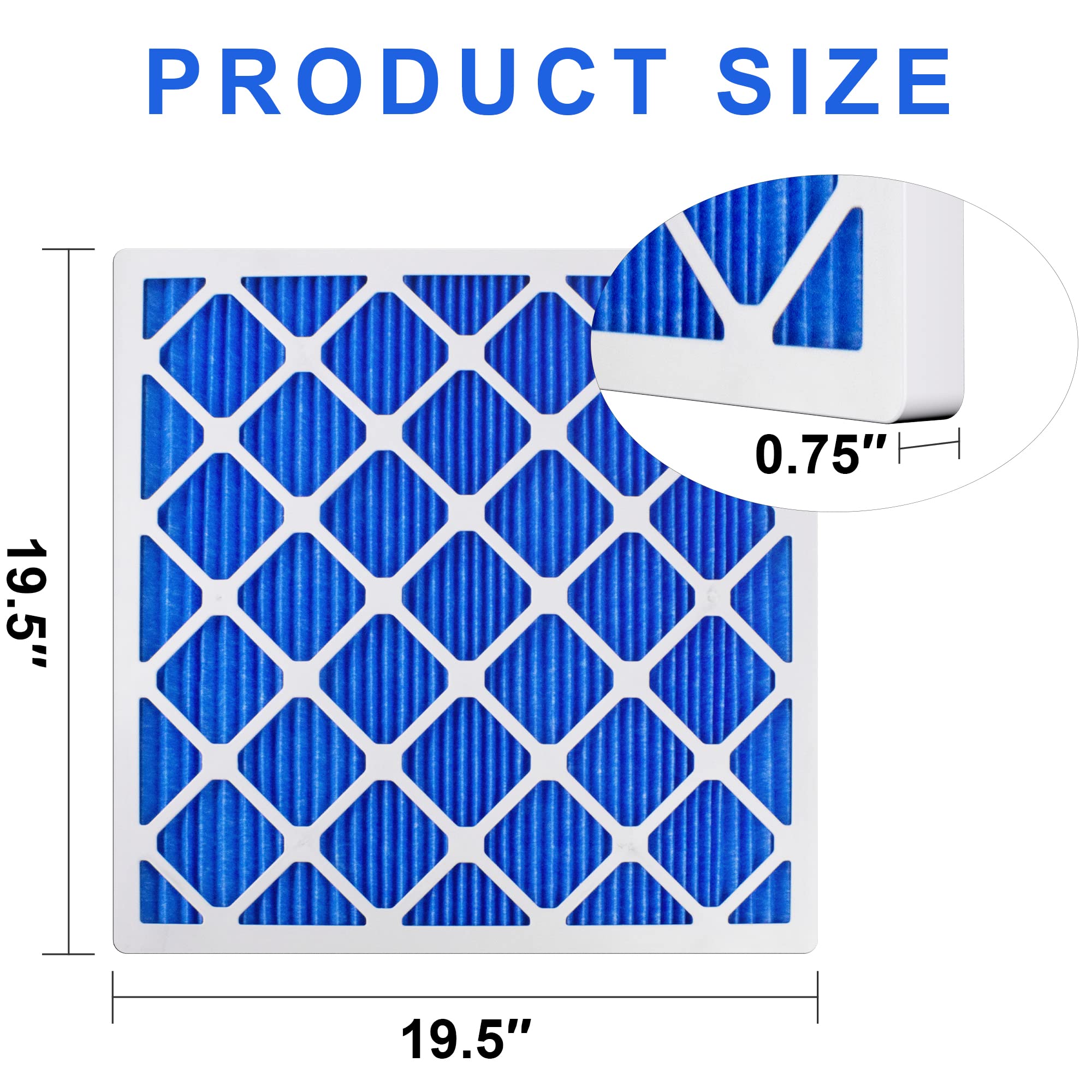 LEKEN MERV 13 - Filtro electrostático reutilizable de 20 x 20 x 1 para aire acondicionado y calefacción, para hogares con mascotas, paquete de 12, (tamaño preciso de 19.5 x 19.5 x 0.75 pulgadas)