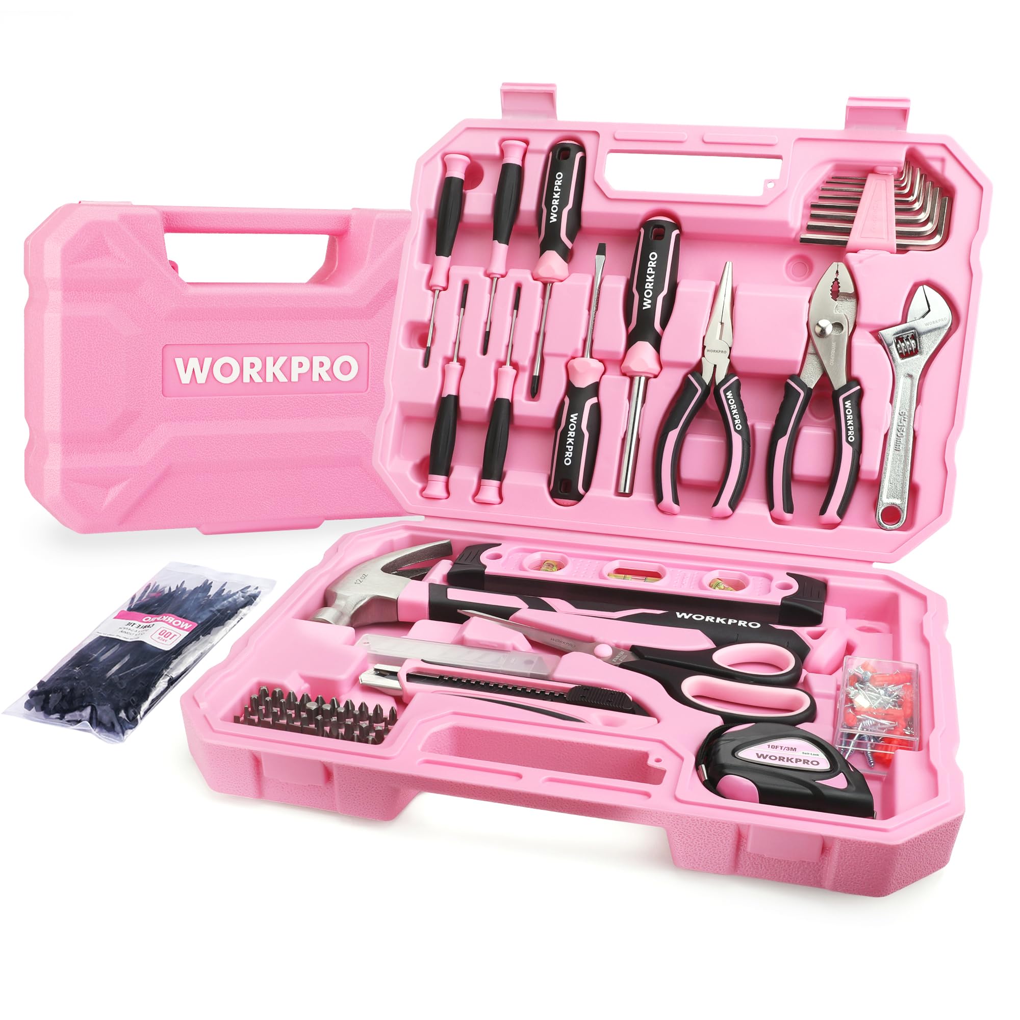 Amazon.com: WORKPRO Pink Tool Set, 258 PCS Tool Kit for Women