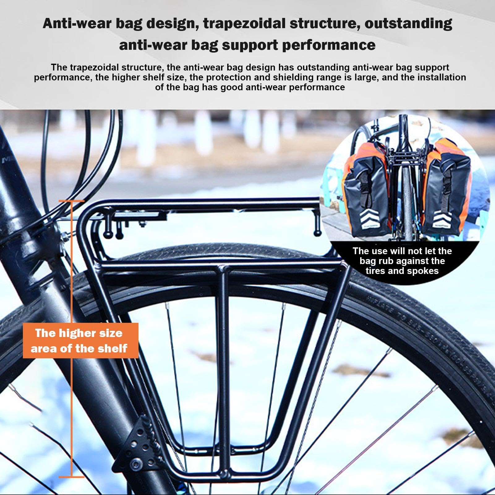 Portapacchi Anteriore Bici - Acciaio, Supporto Fino 25 Kg, Per City Bike, Turismo E MTB