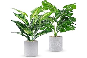 2pcs Artificial Potted Plants 16&quot; Fake Plants, Decorative Faux Plants for Home, Office, Indoor Decor