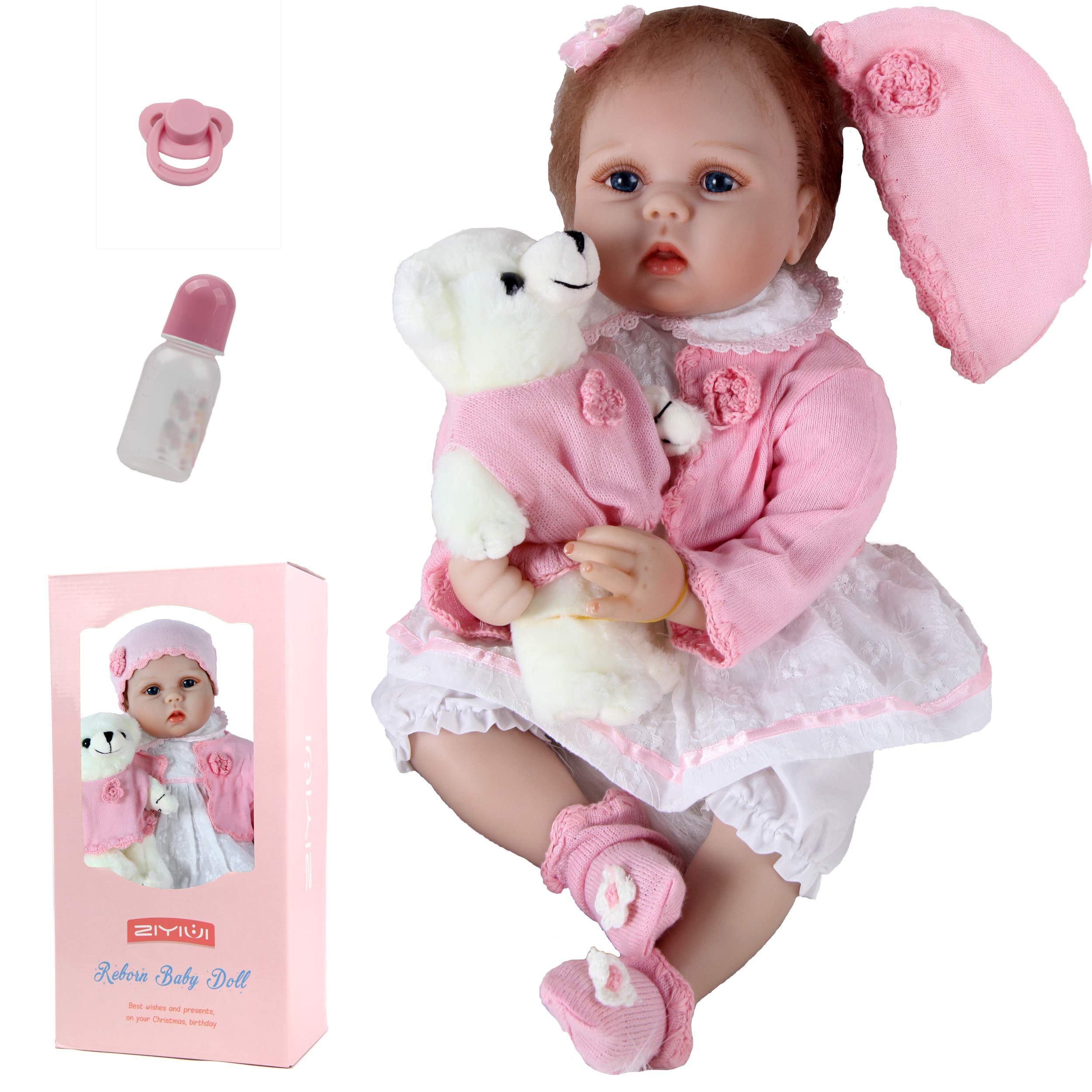 Amazon.es: ZIYIUI 22 Pulgadas 55 cm Muñecos Bebé Reborn Niña Silicona Suave Vinilo Vida Real Juguetes de Niño y Niña Juguetes Magnéticos Apto para Mayores de 3 Años Reborn Doll: Juguetes y juegos