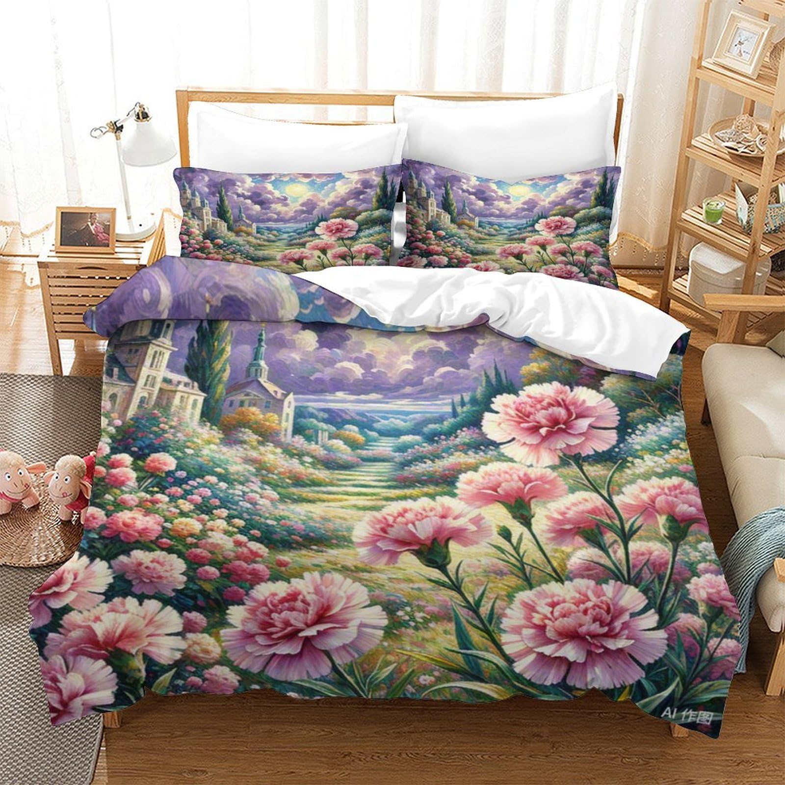 Housse de couette 140x200 résolvant le problème des couettes qui glissent grâce au zip caché