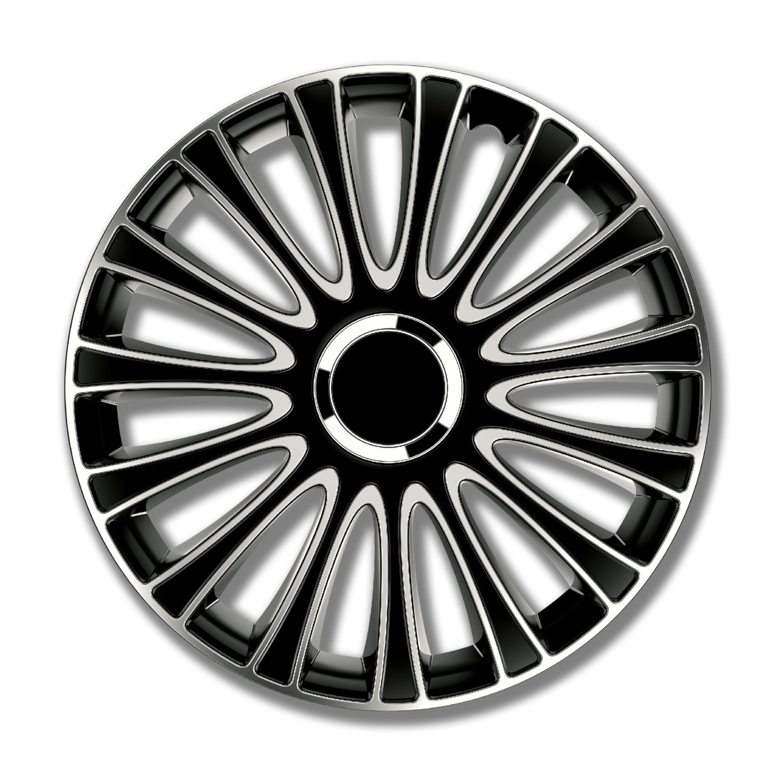 Petex Radkappe 15" Zoll Radzierblenden Satz Radblende schwarz/silber RB543515