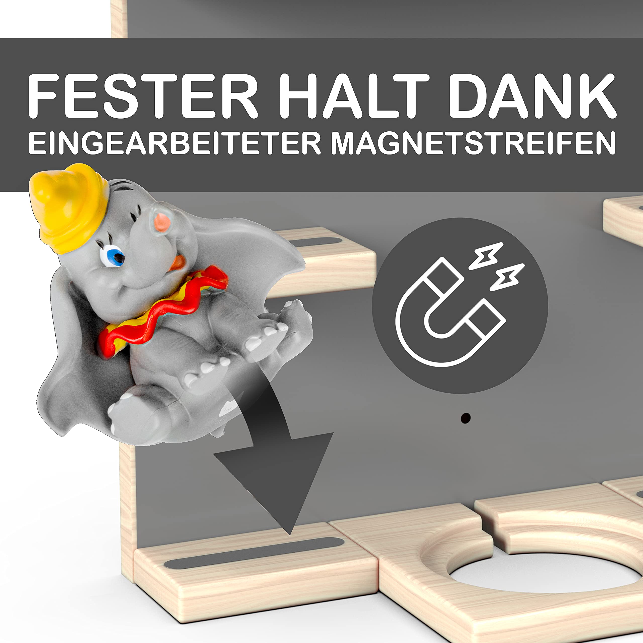 Little Moonshine Regal Original Wandregal Kompatibel mit Toniebox und 32 Figuren Praktische Tonie-Aufbewahrung mit Magnetischem Design - Ideal für Kinderzimmer und Wanddeko