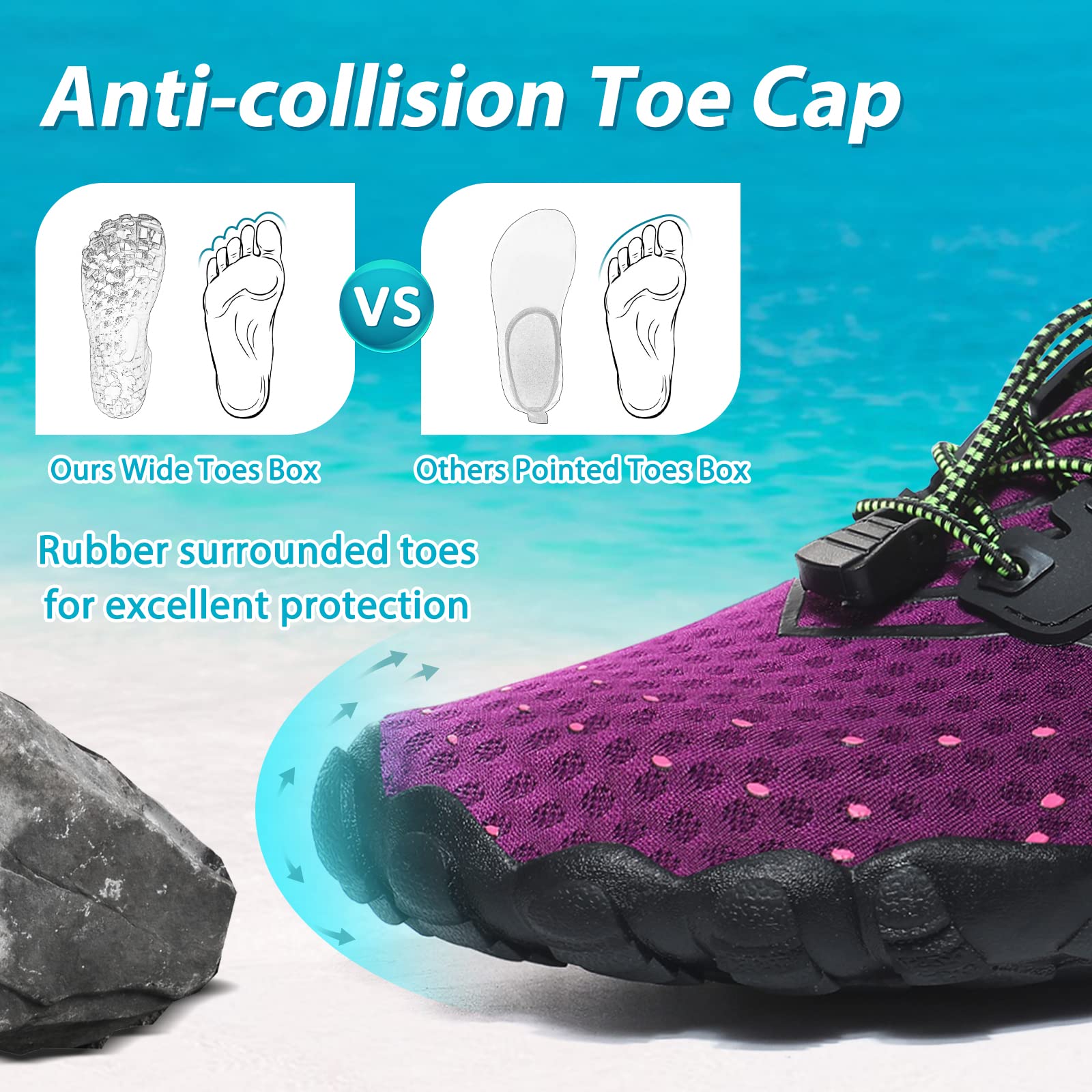 Hanani Zapatos de Agua para Hombre y Mujer Zapatos de Playa Zapatos de natación de Secado rápido Zapatos de Surf Descalzos Deportes Acuáticos para Mar Río Aqua Calzado de Natación Unisex