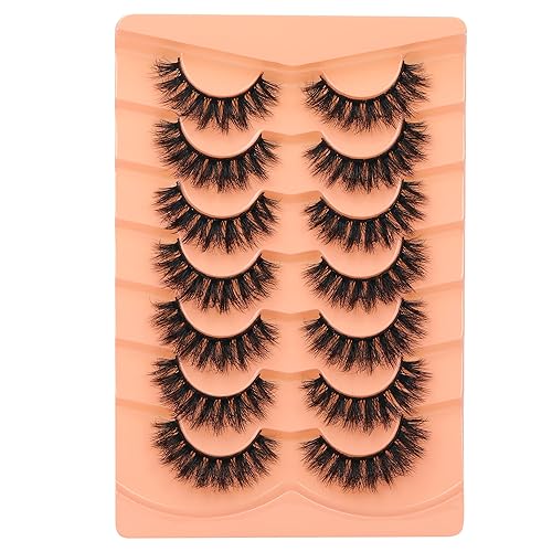 Miniatura 6 de JIMIRE Pestañas postizas de volumen de visón sintético, pestañas esponjosas dramáticas rizadas en D, pestañas de 0.71 pulgadas de grosor, pestañas