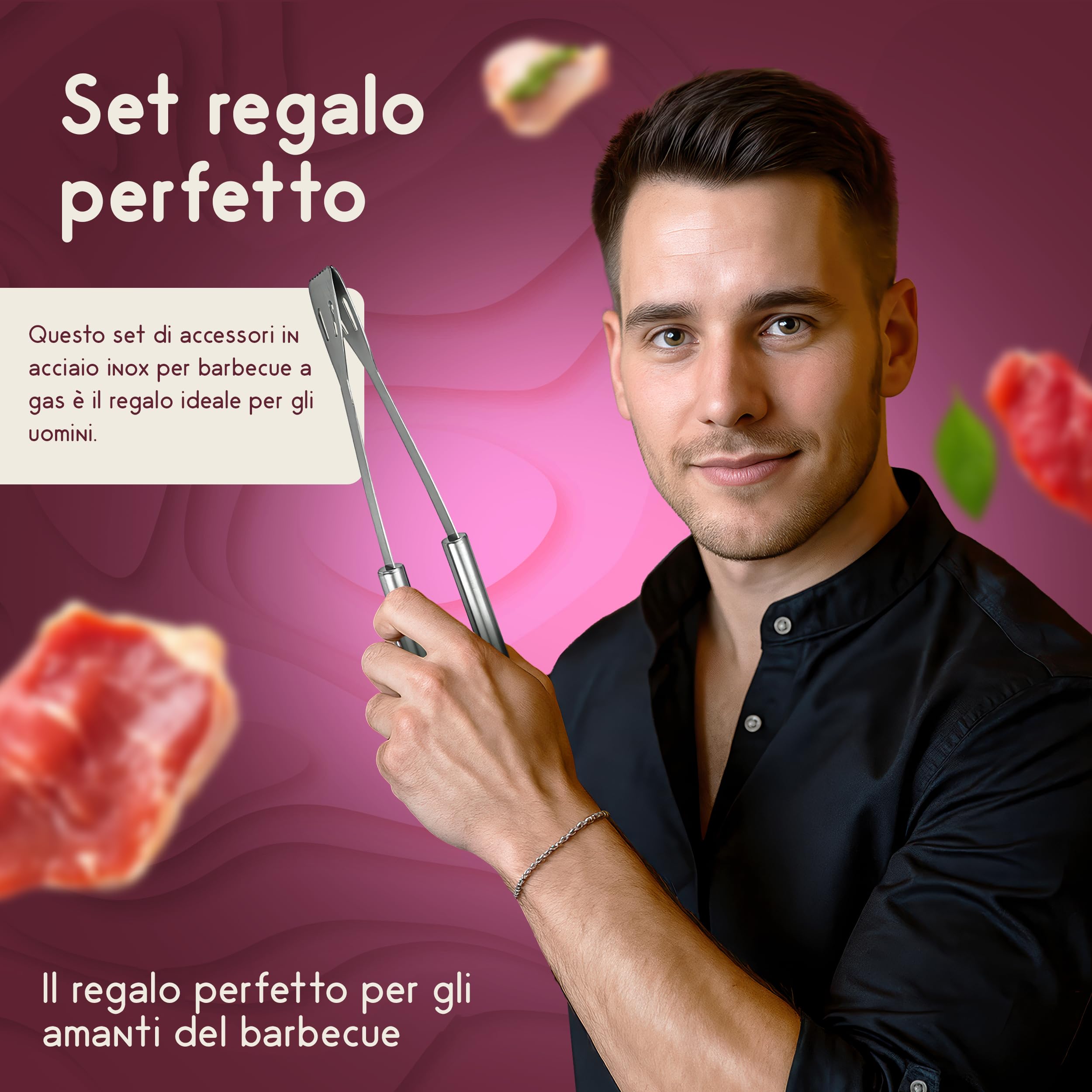 Set Barbecue in Acciaio Inox, Accessori Barbecue 18 Pezzi, Kit Barbecue con Custodia, Utensili Griglia per Barbecue, Idee Regalo Uomo, Perfetto per BBQ e Griglia Barbecue in Muratura