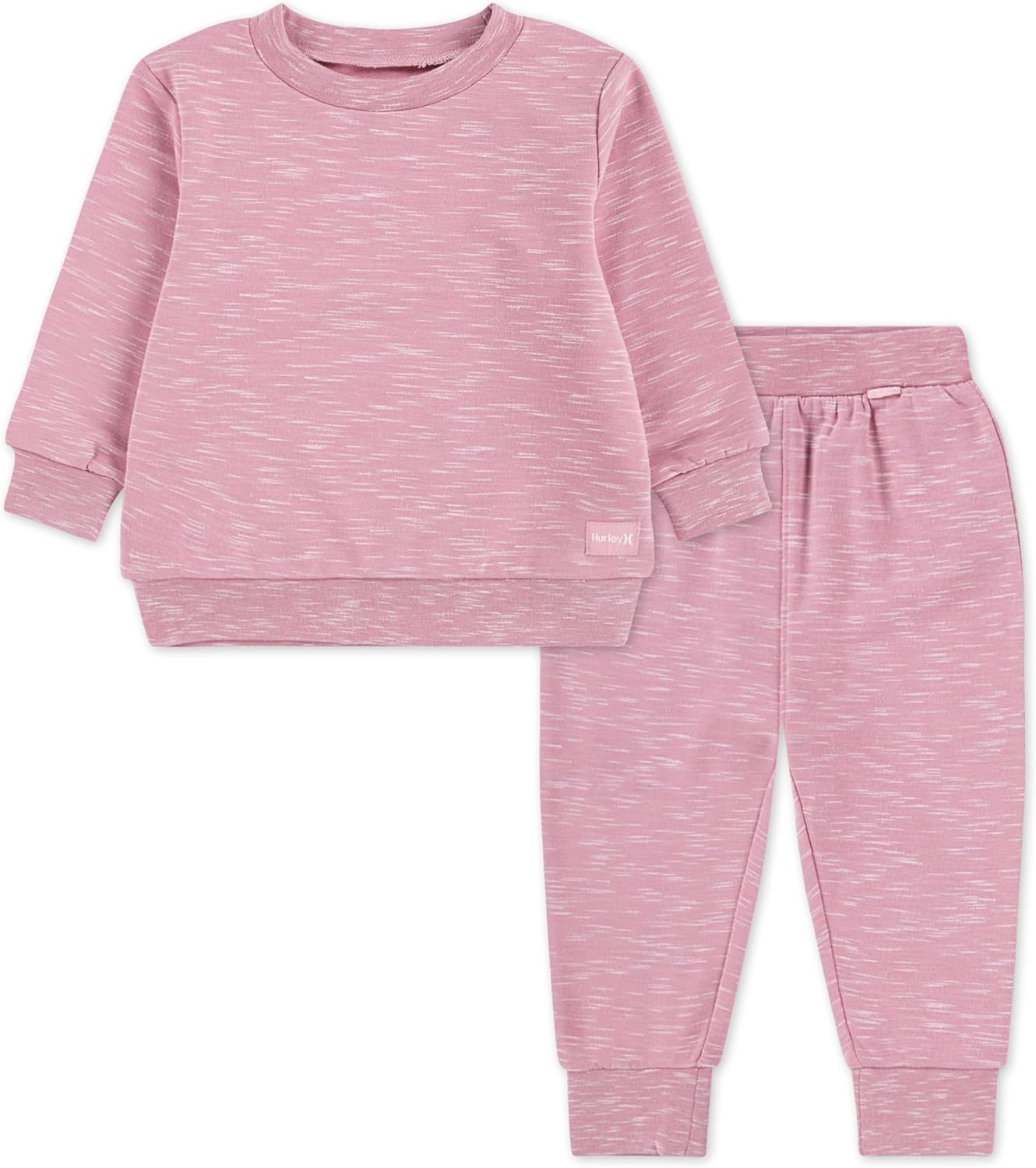 Hurley unisex-baby Soft Basic Cloud Slub Crewneck Sweatshirt and Joggers 2-piece Outfit Set